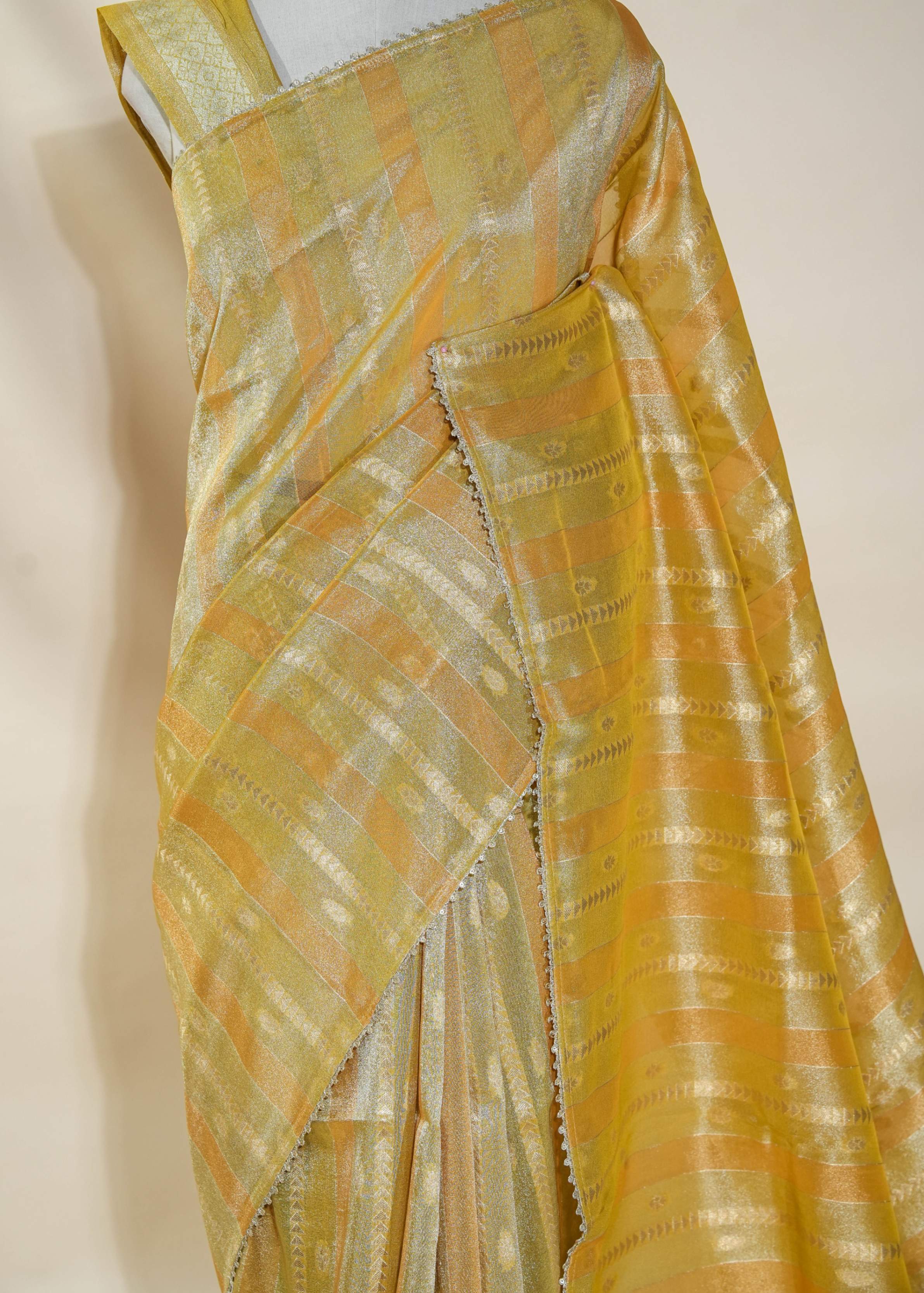 Multi Colour Banarasi Tissue Saree