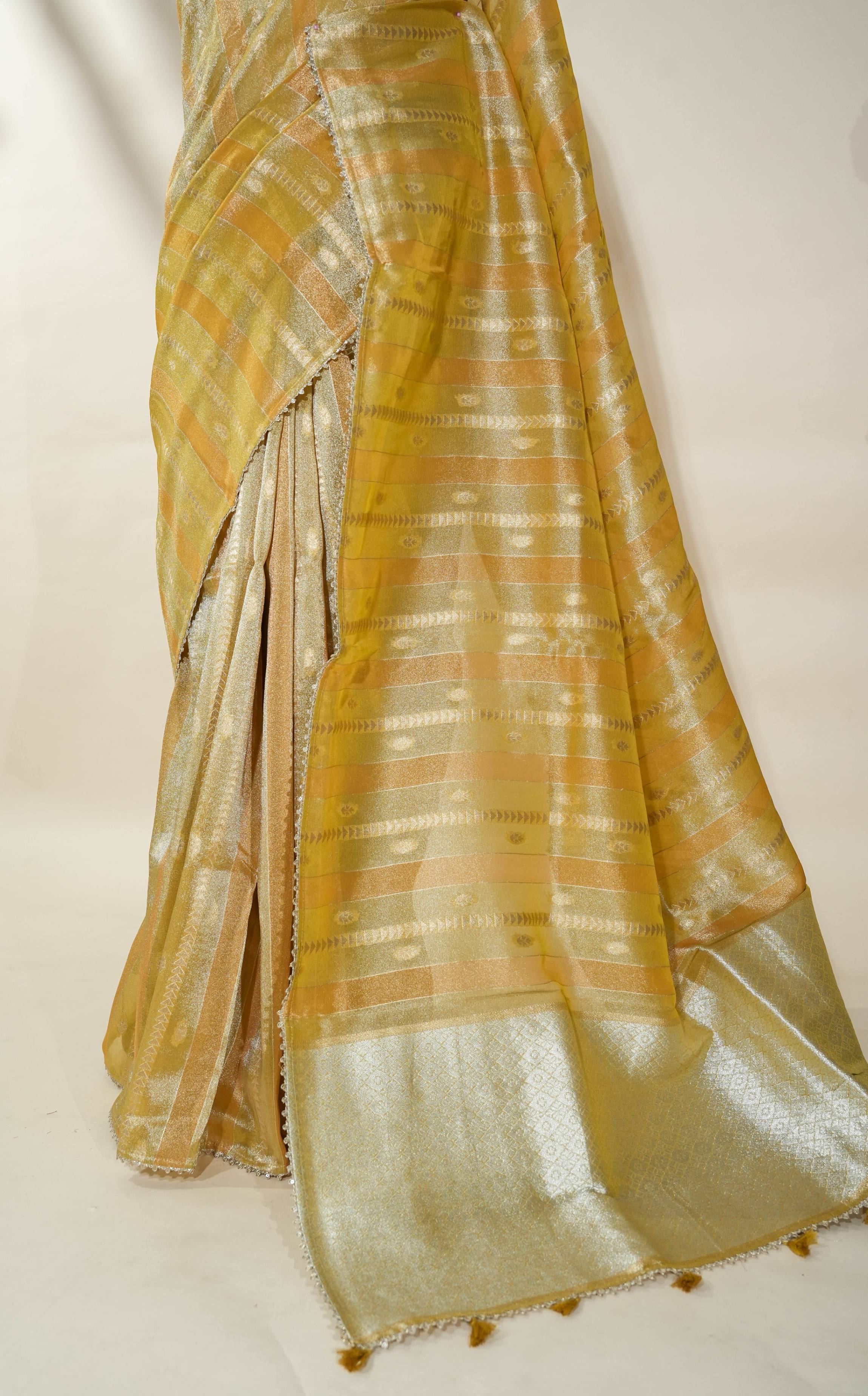 Multi Colour Banarasi Tissue Saree
