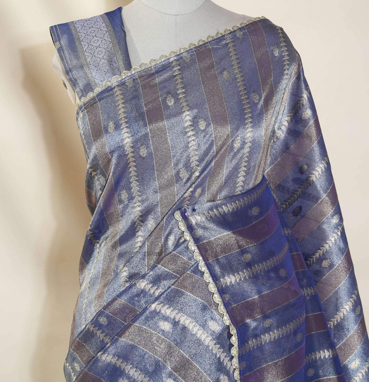 Multi Colour Banarasi Tissue Saree