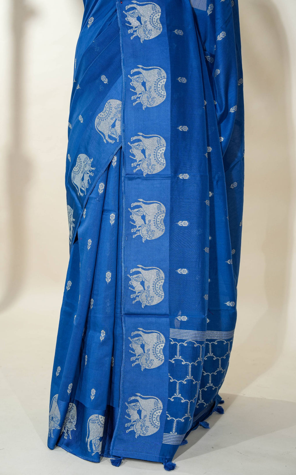 Navy Blue Banarasi Silk Saree