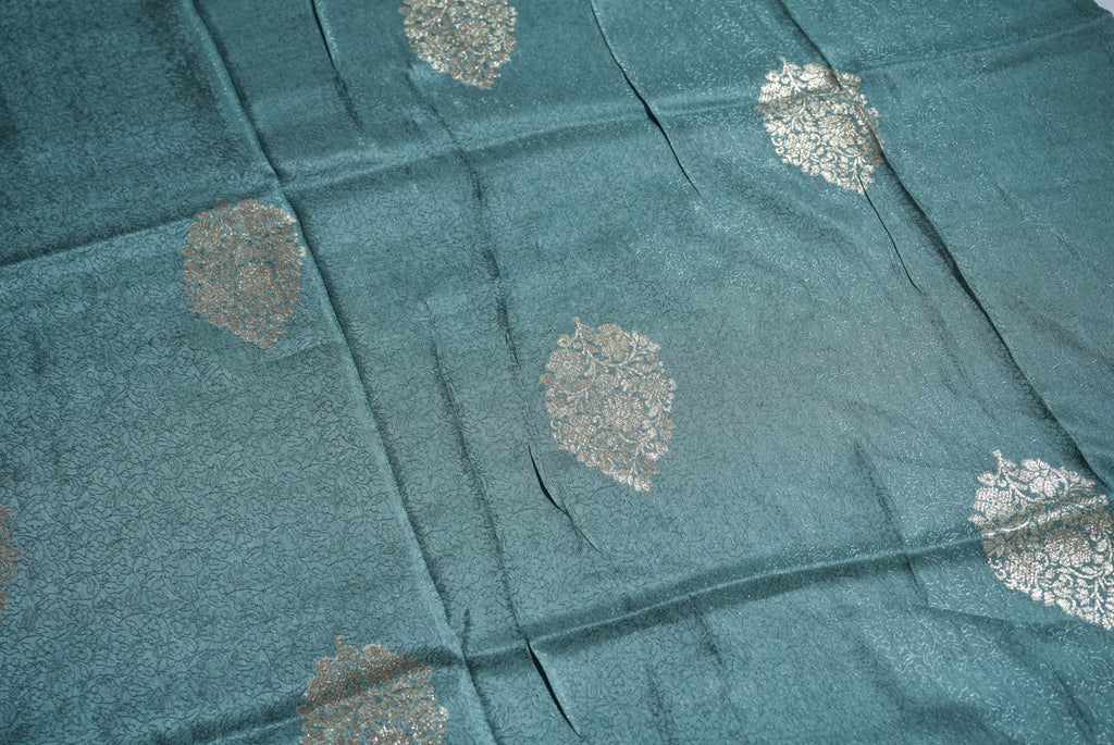 Grey Embroidery Tissue Saree