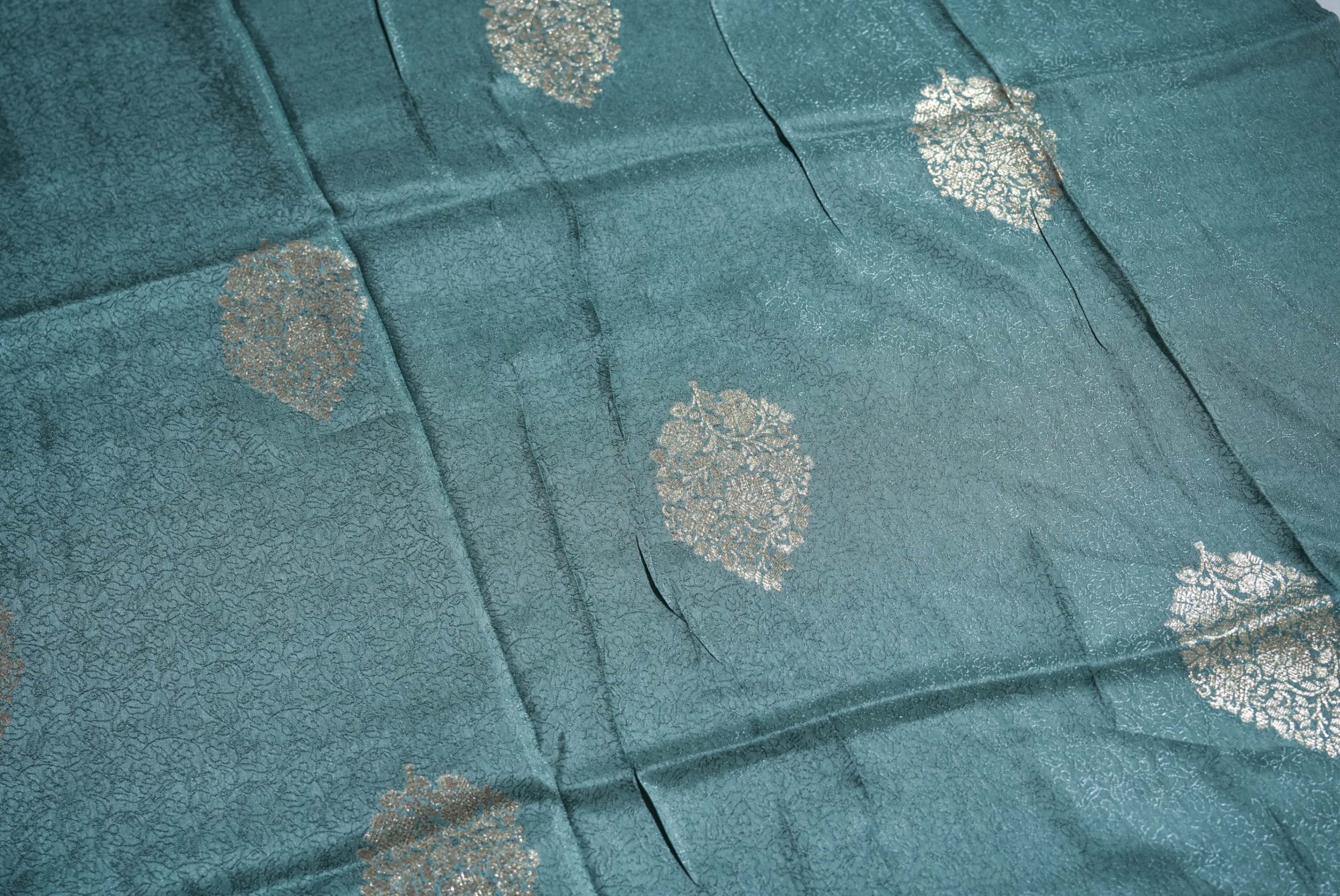 Grey Embroidery Tissue Saree