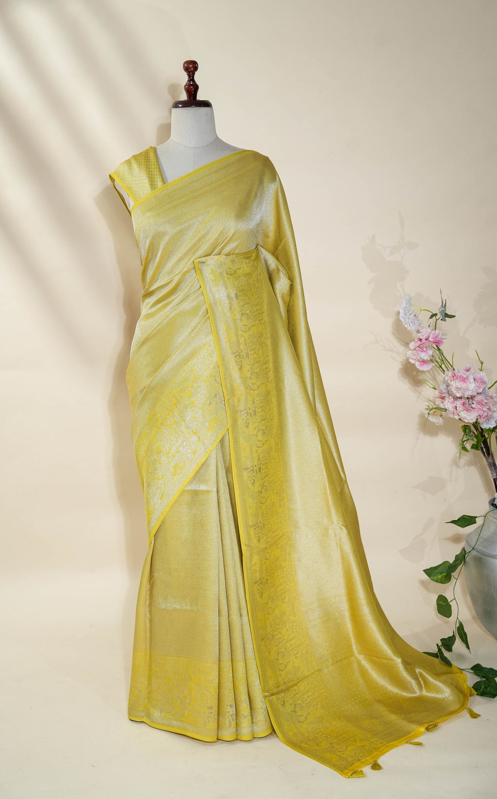 Green Banarasi Tissue Saree