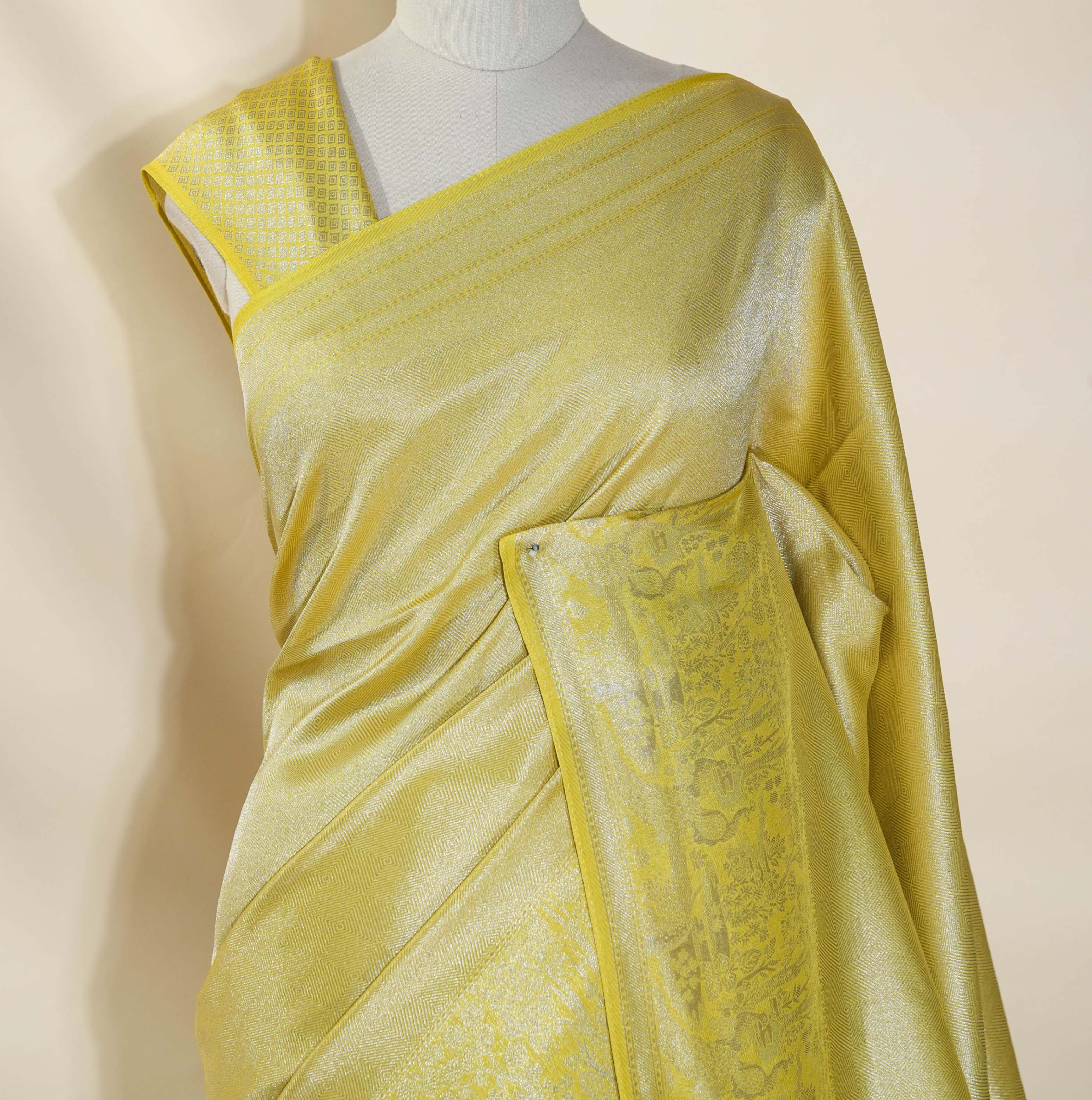 Green Banarasi Tissue Saree