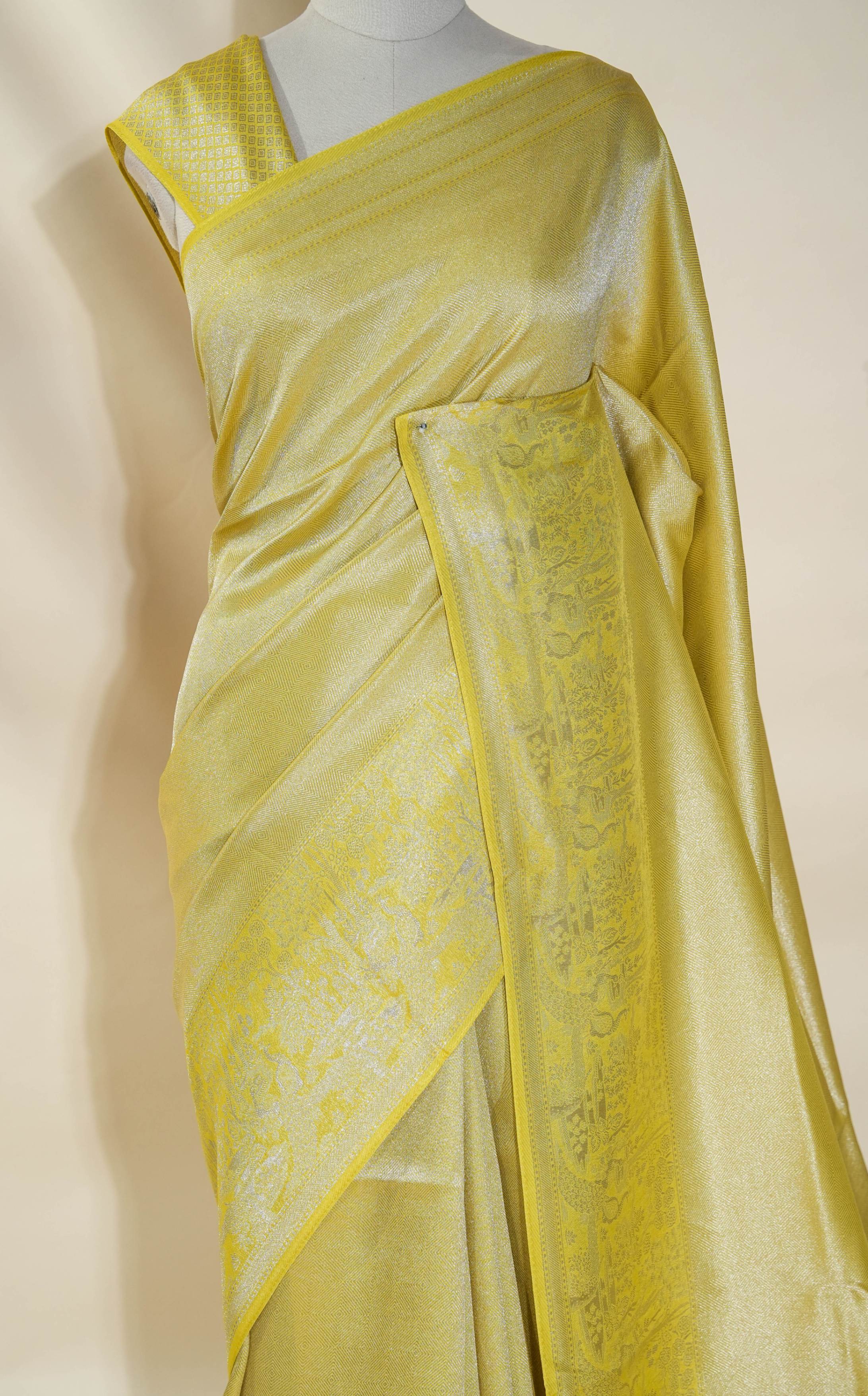 Green Banarasi Tissue Saree