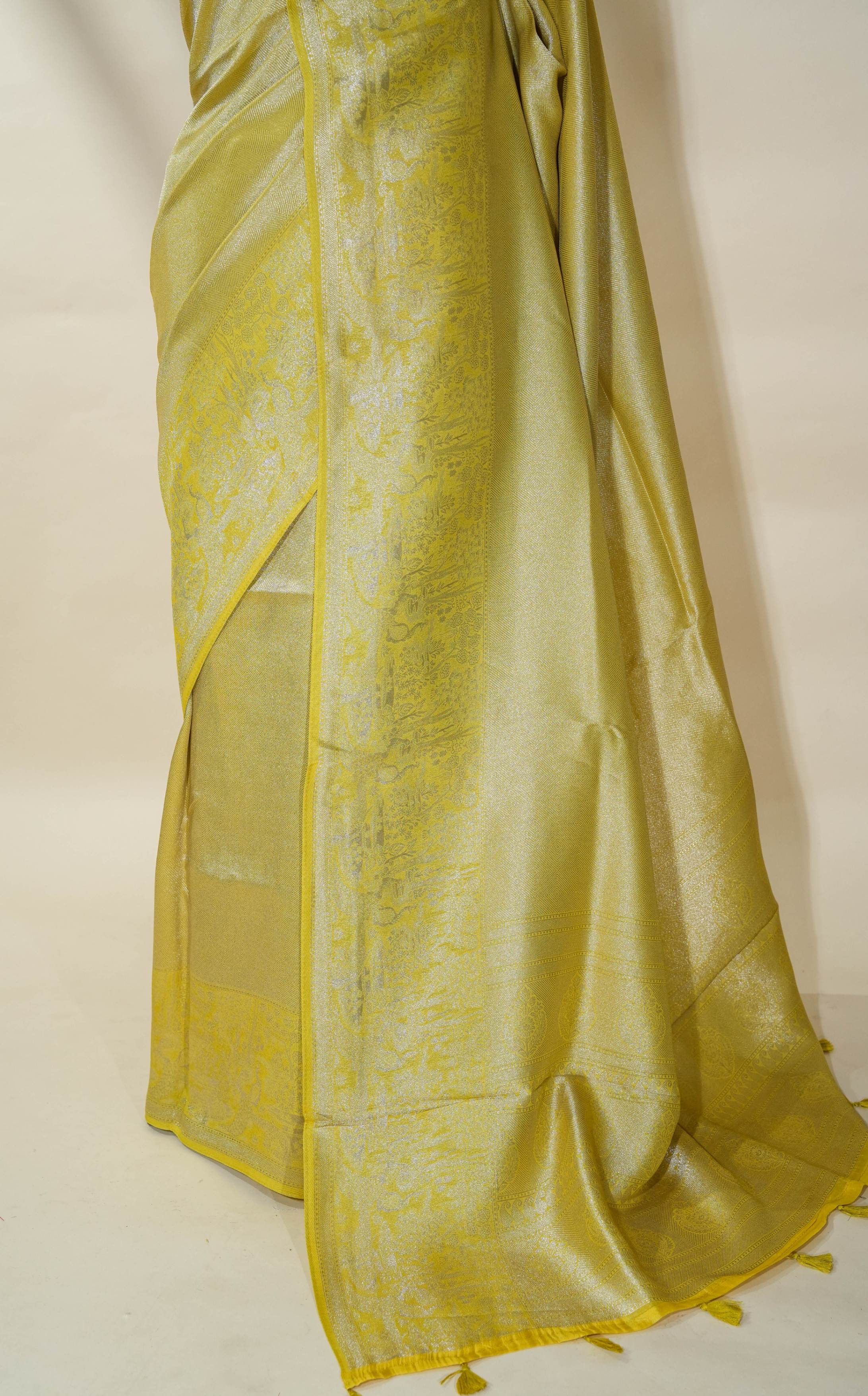 Green Banarasi Tissue Saree