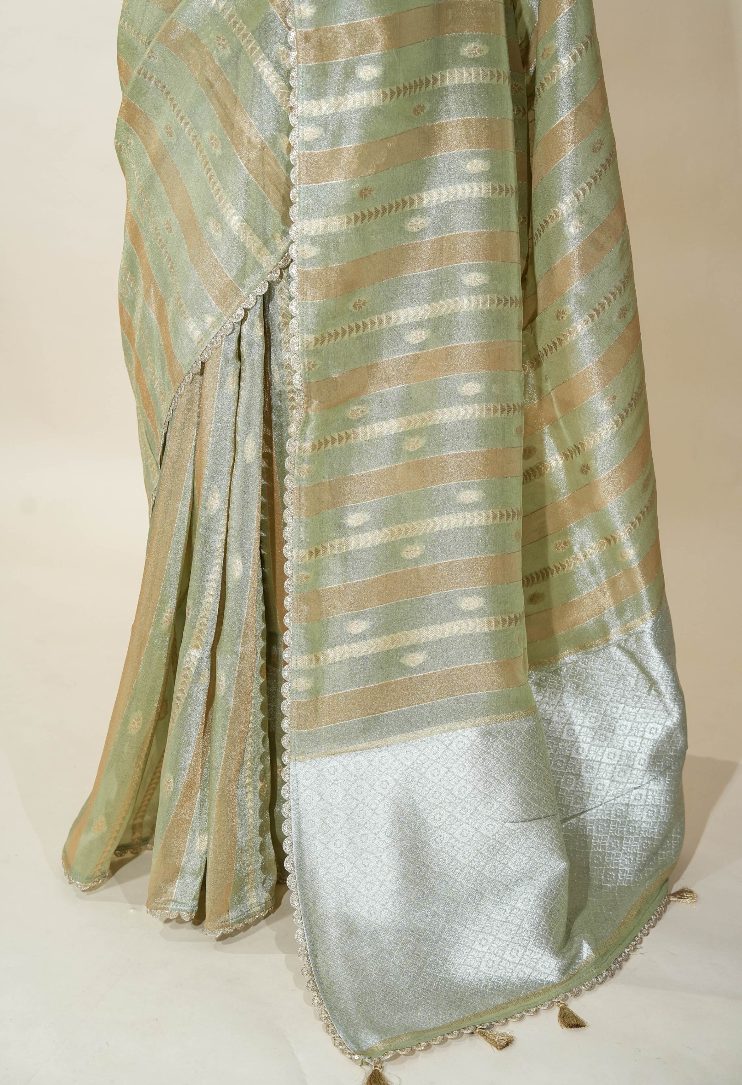Multi Colour Banarasi Tissue Saree