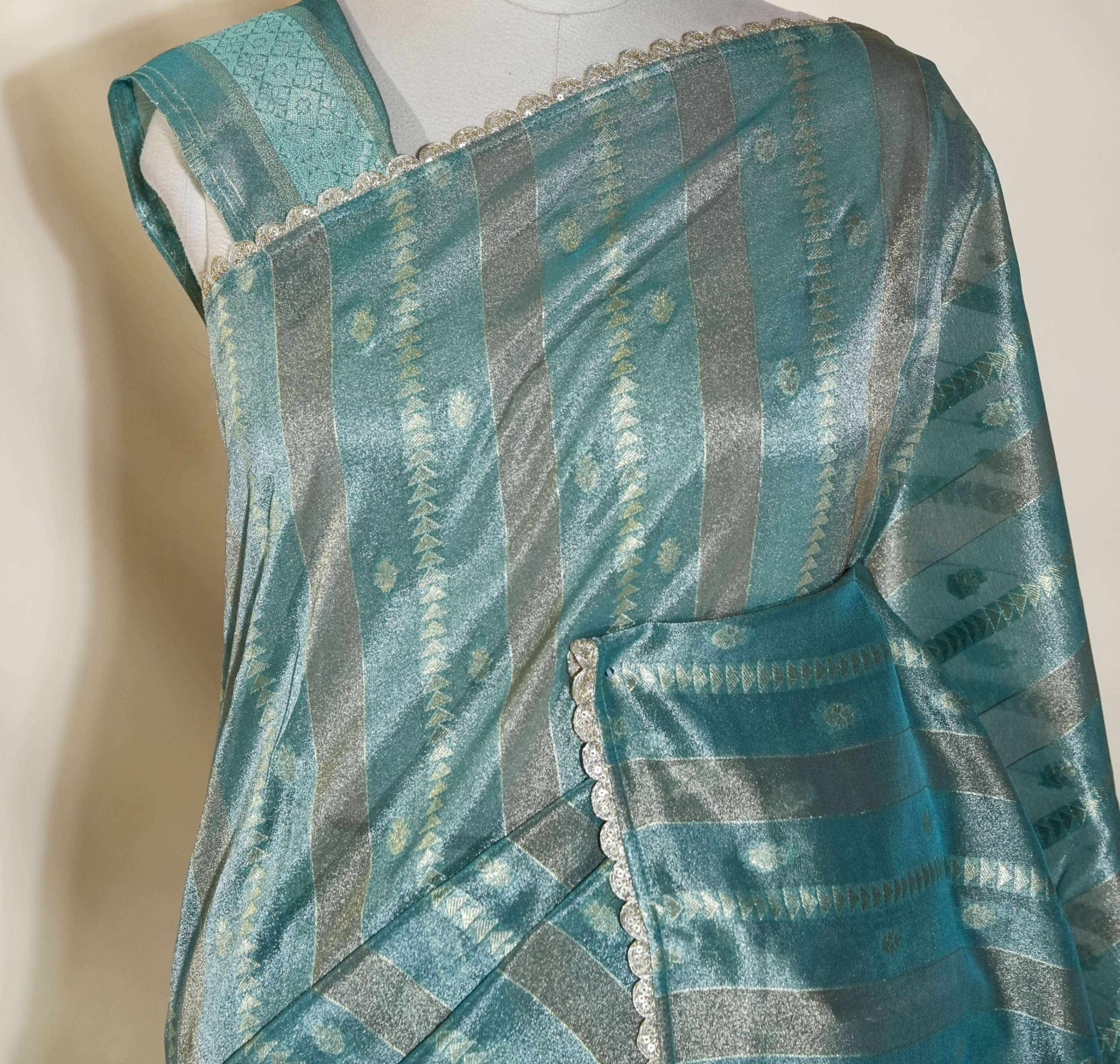 Multi Colour Banarasi Tissue Saree