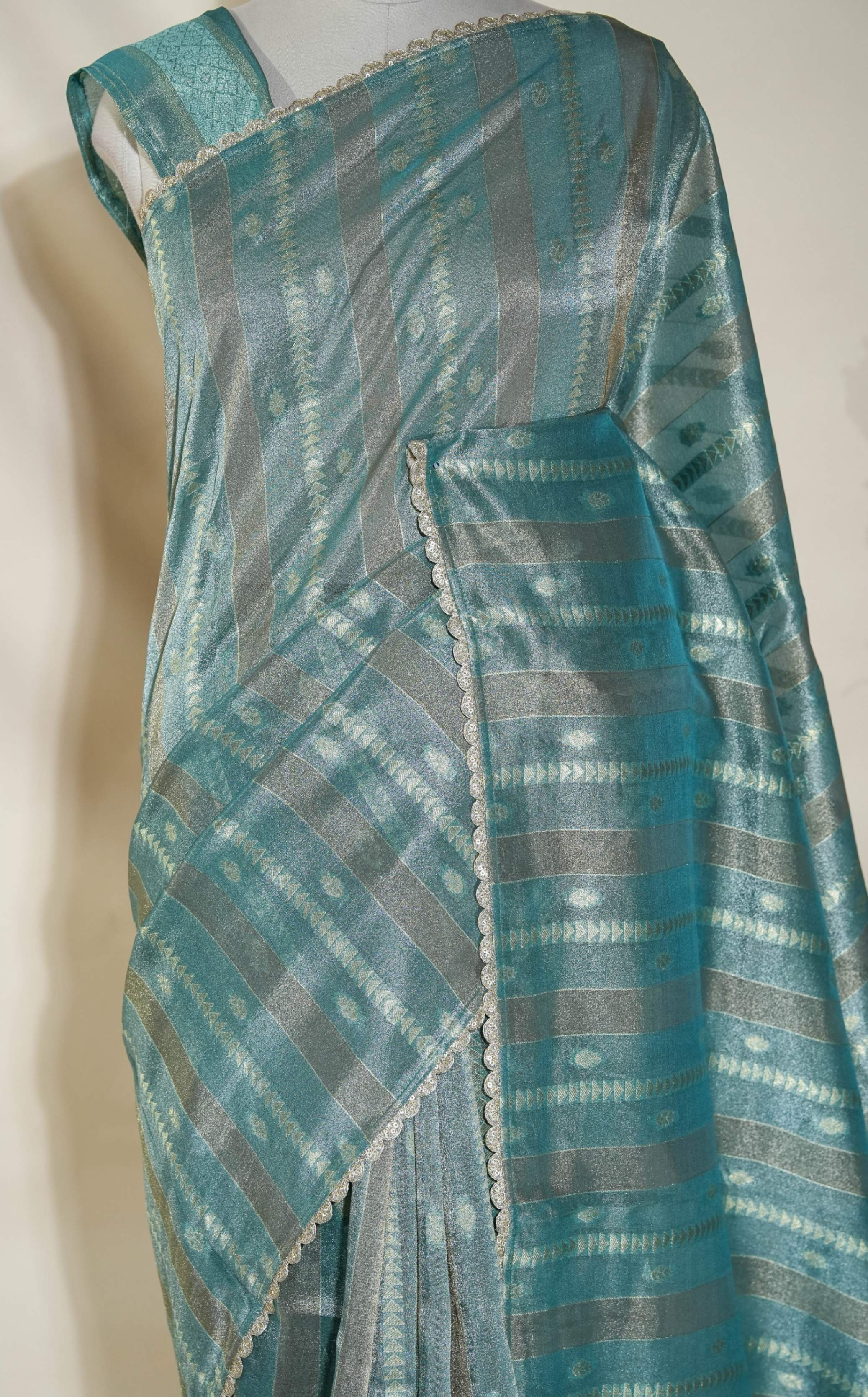 Multi Colour Banarasi Tissue Saree