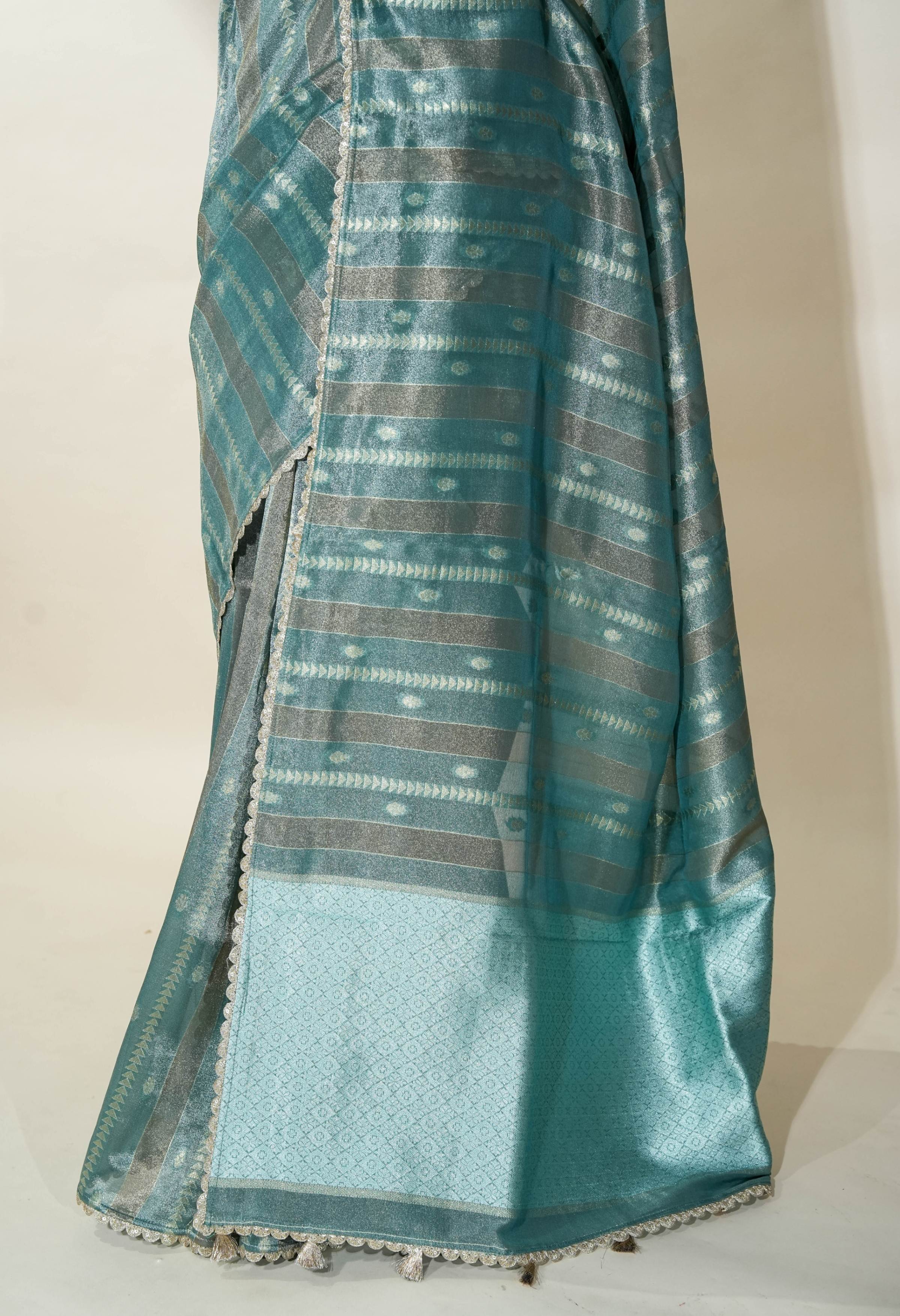 Multi Colour Banarasi Tissue Saree
