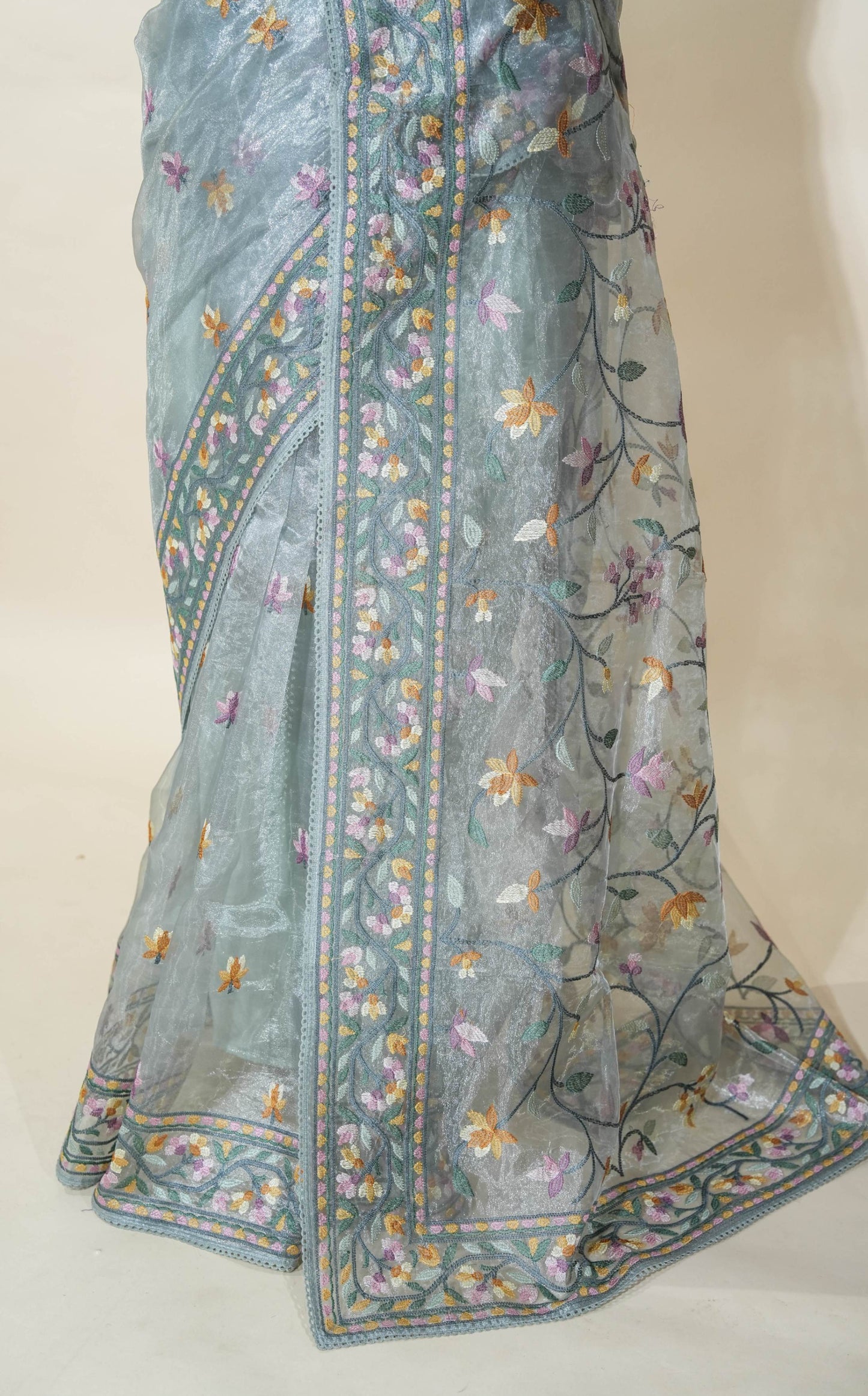 Ferozi Embroidery Organza Saree