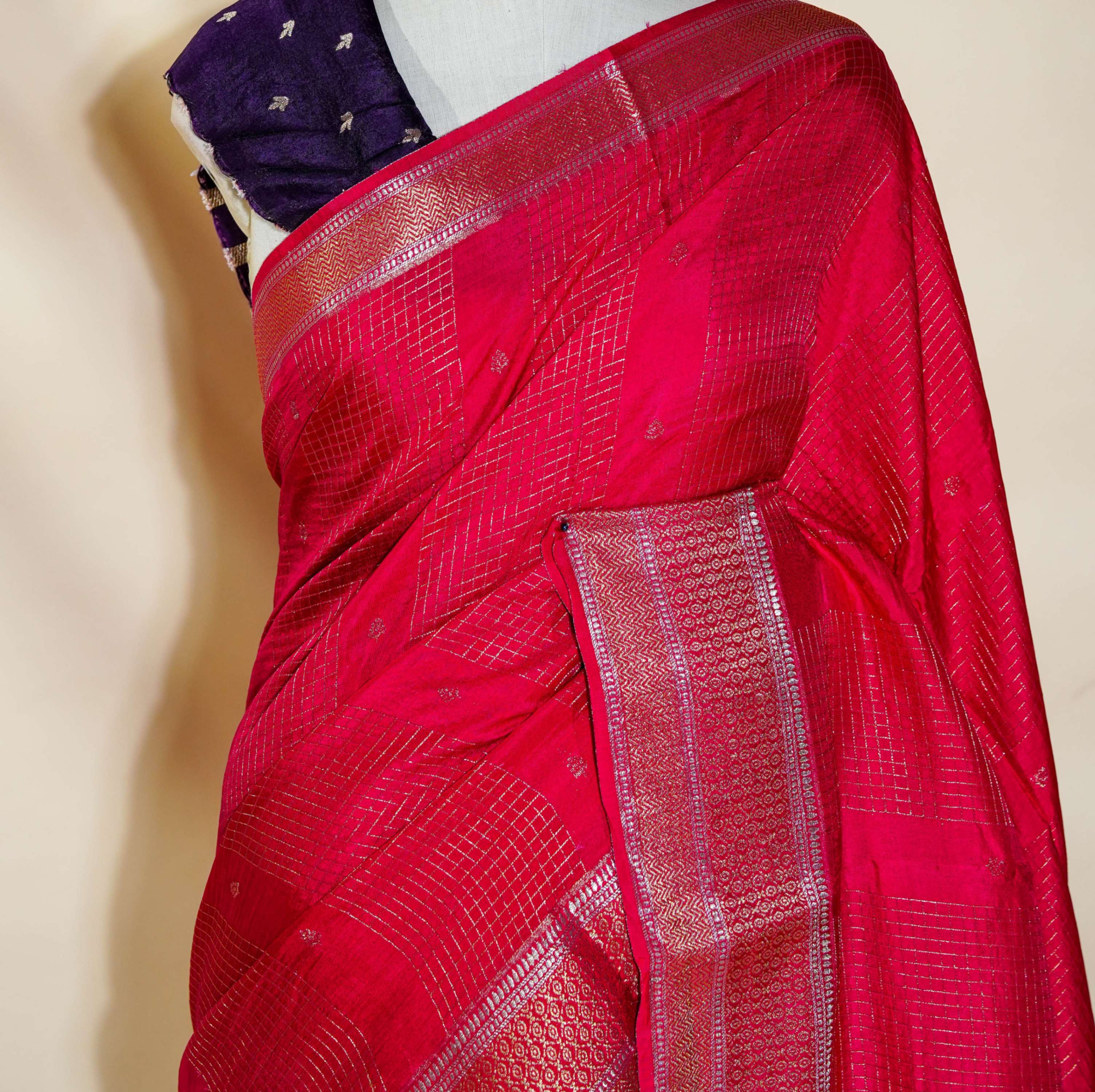 Pink Banarasi Silk Saree