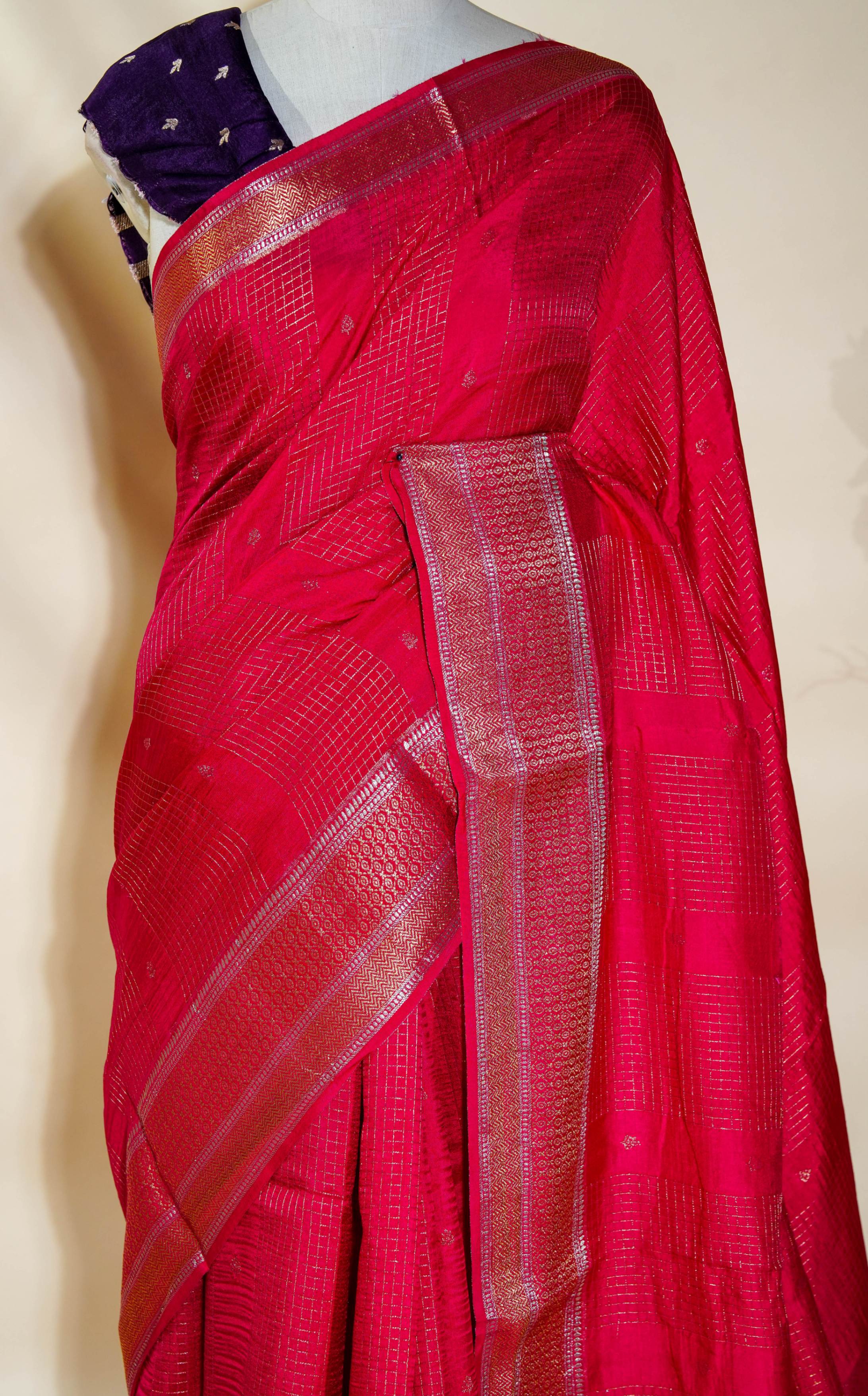 Pink Banarasi Silk Saree