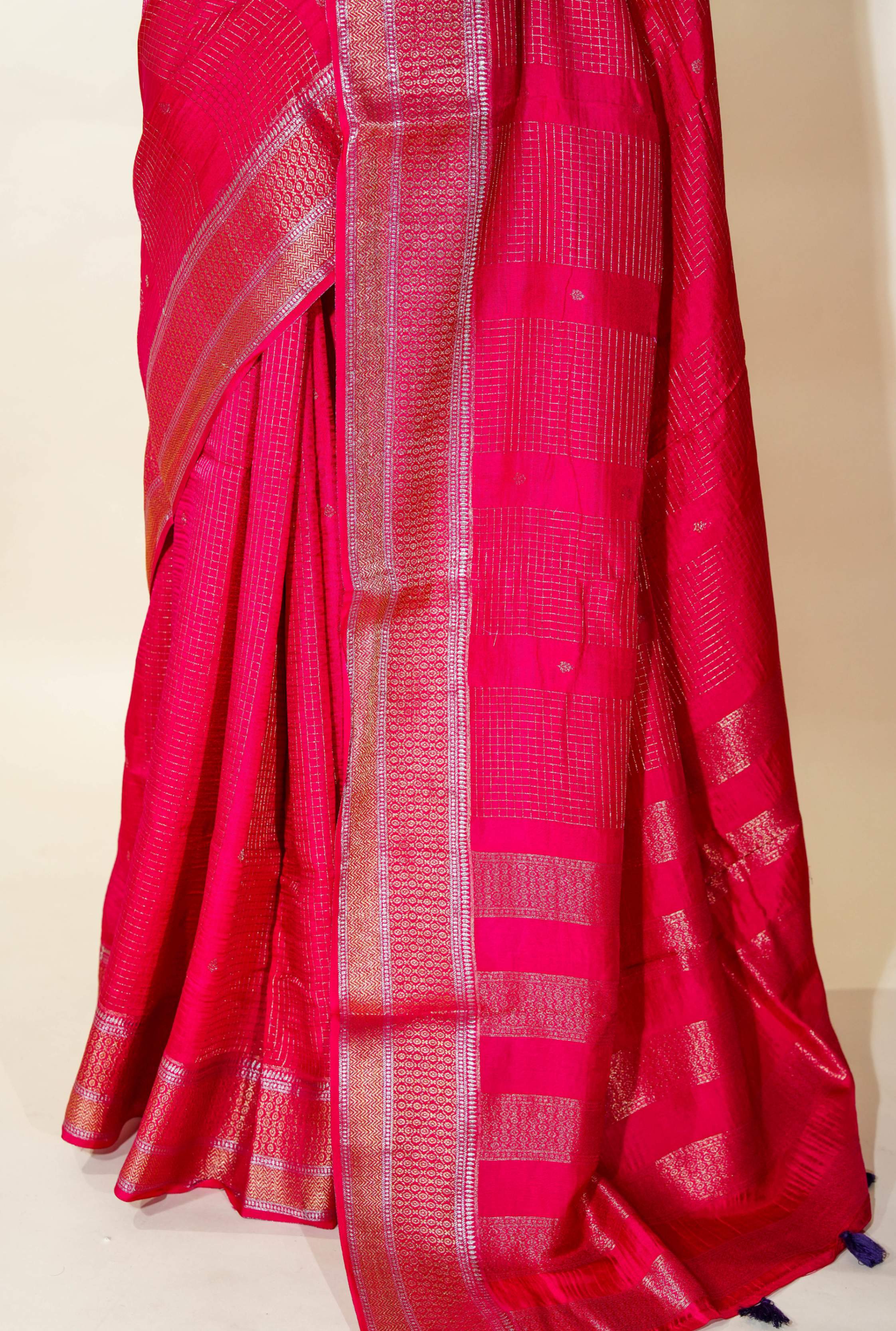 Pink Banarasi Silk Saree