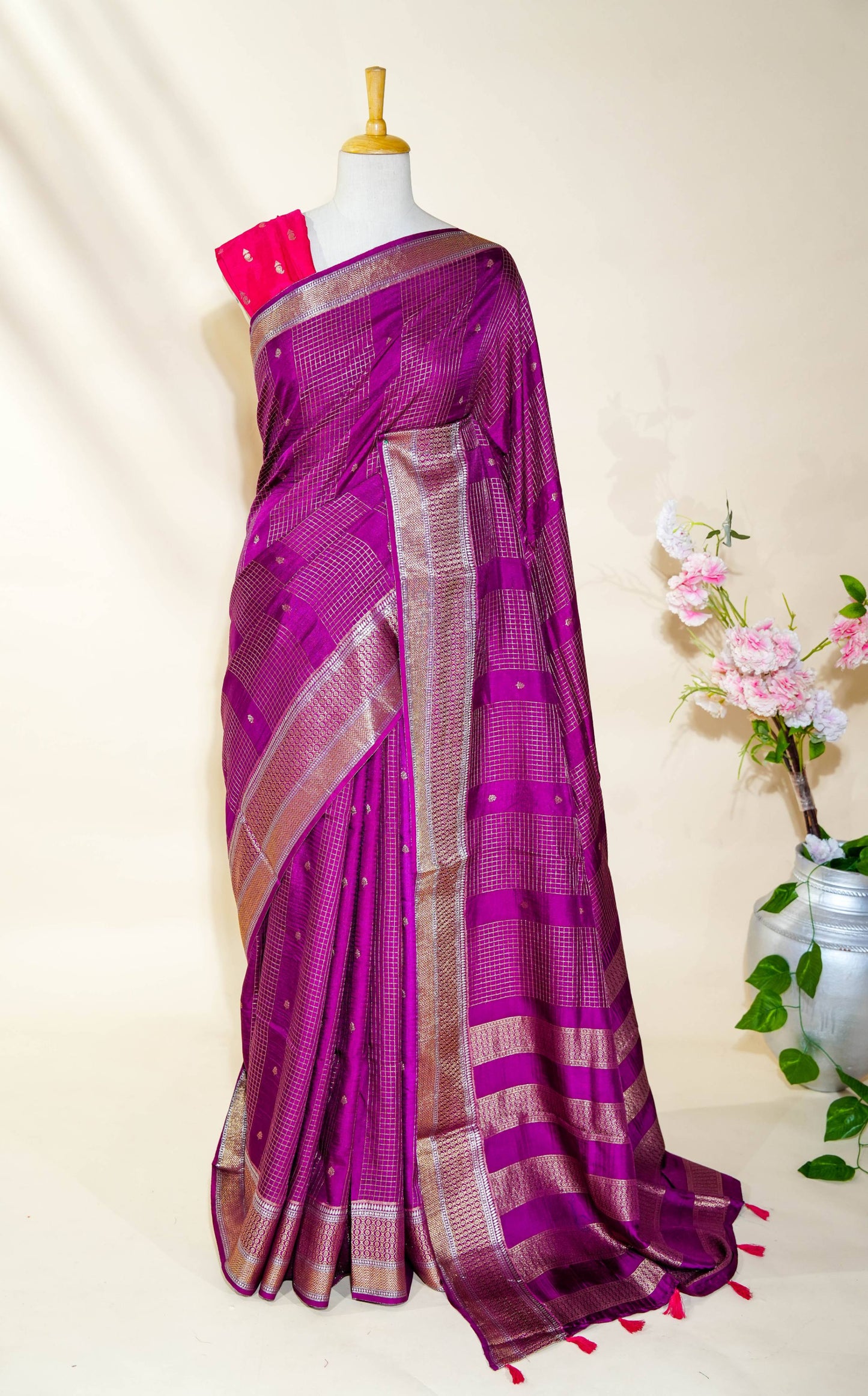 Purple Banarasi Silk Saree