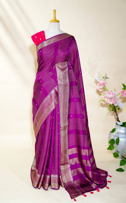 Purple Banarasi Silk Saree