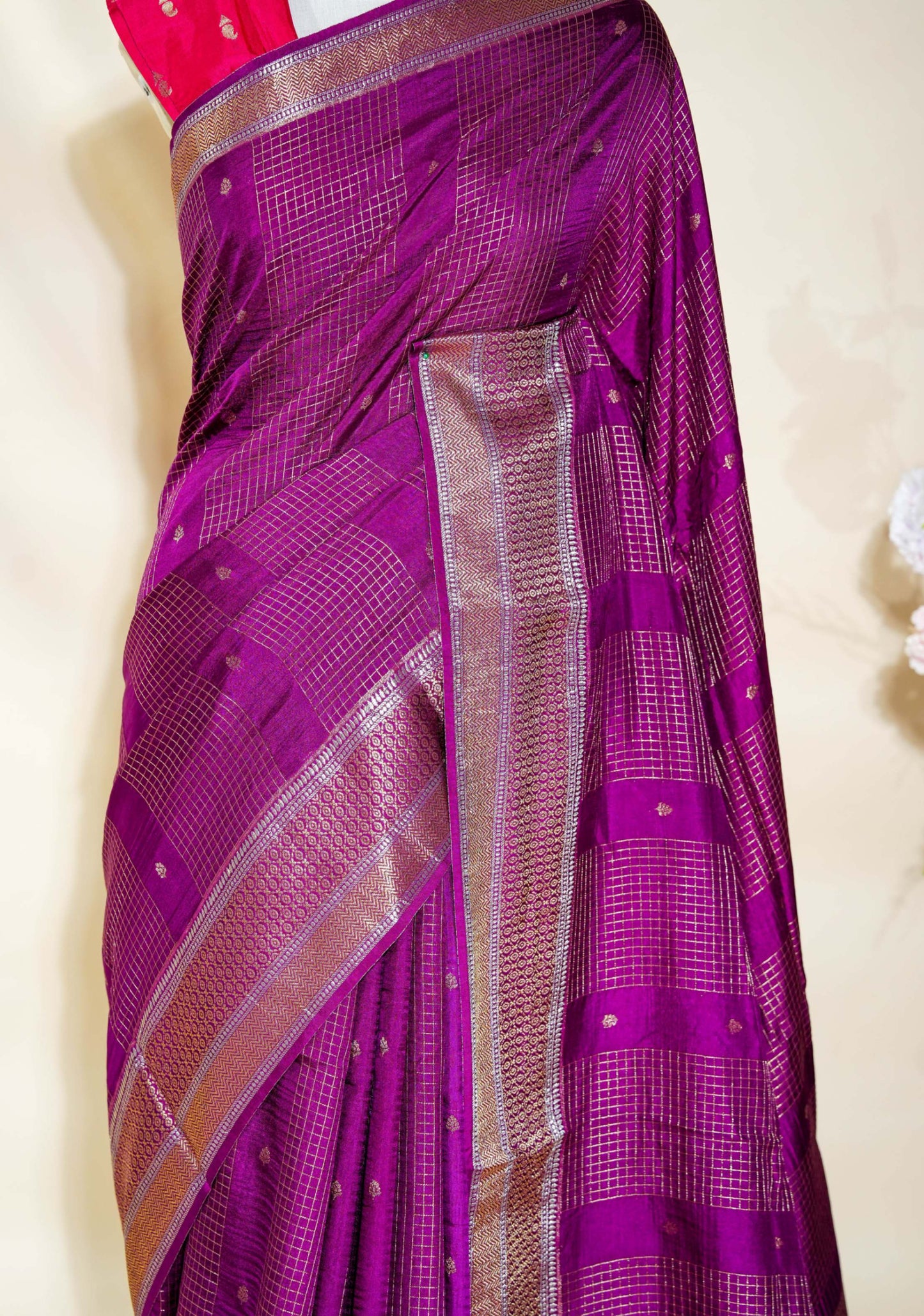 Purple Banarasi Silk Saree