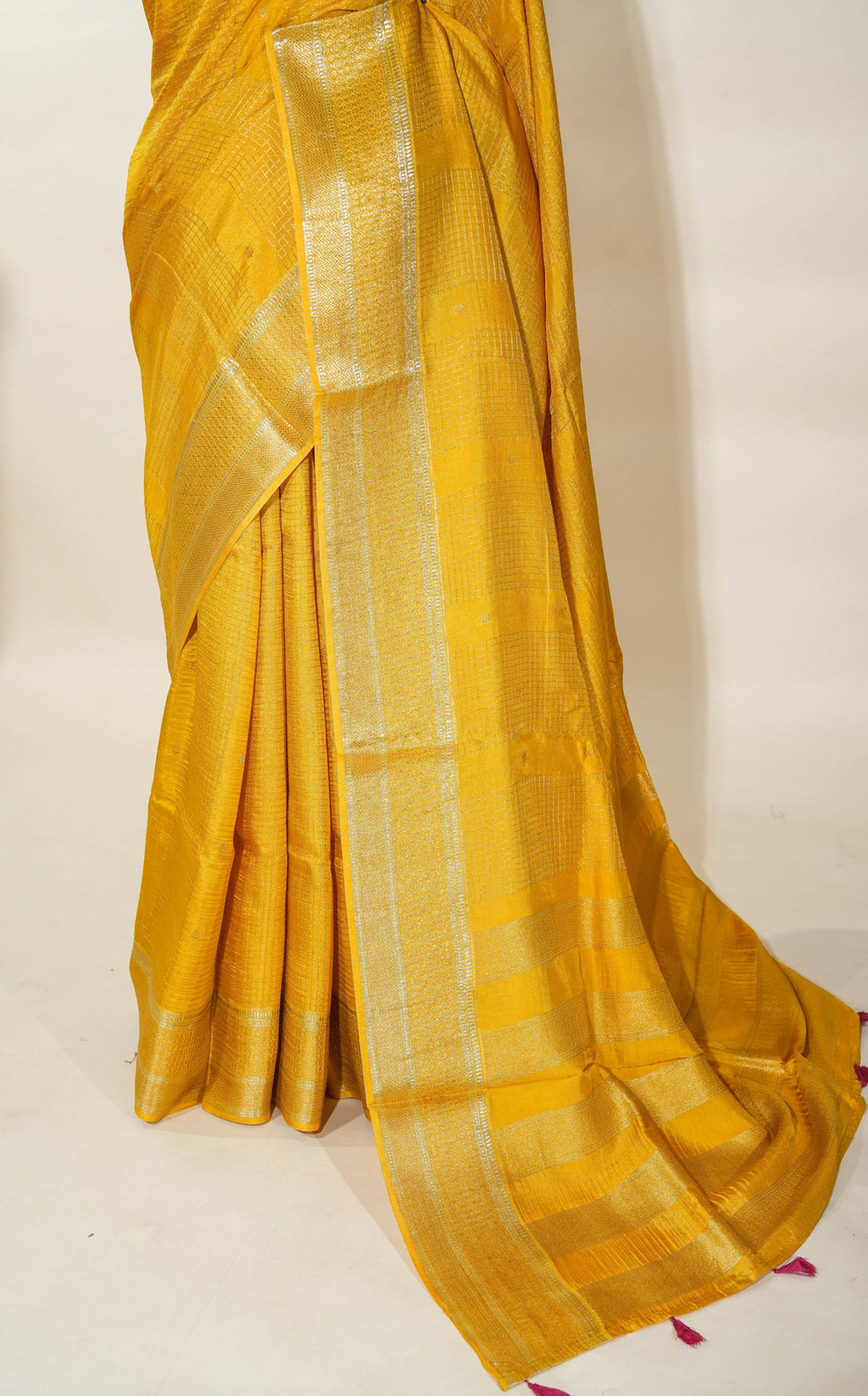 Yellow Banarasi Silk Saree