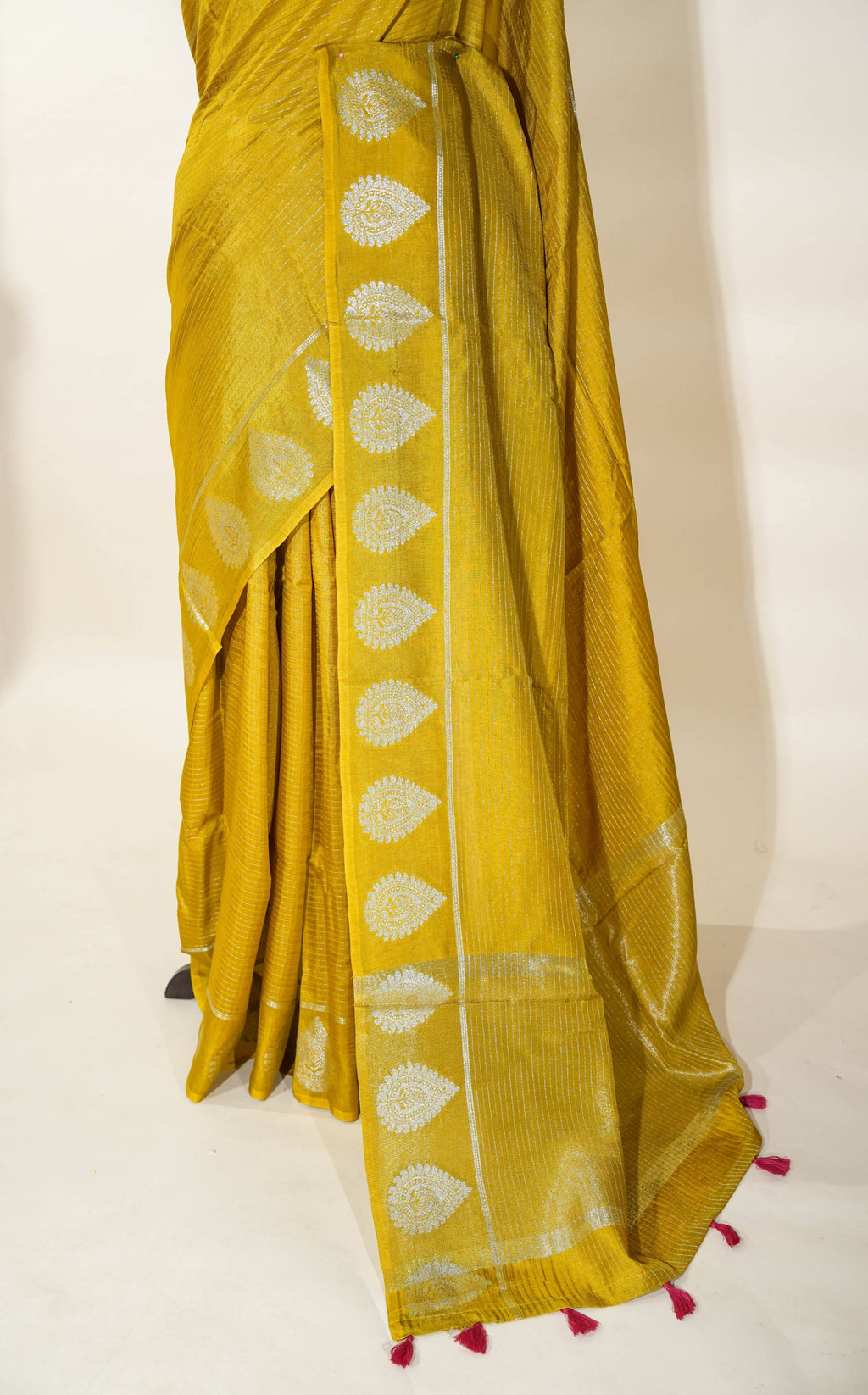 Yellow Banarasi Silk Saree