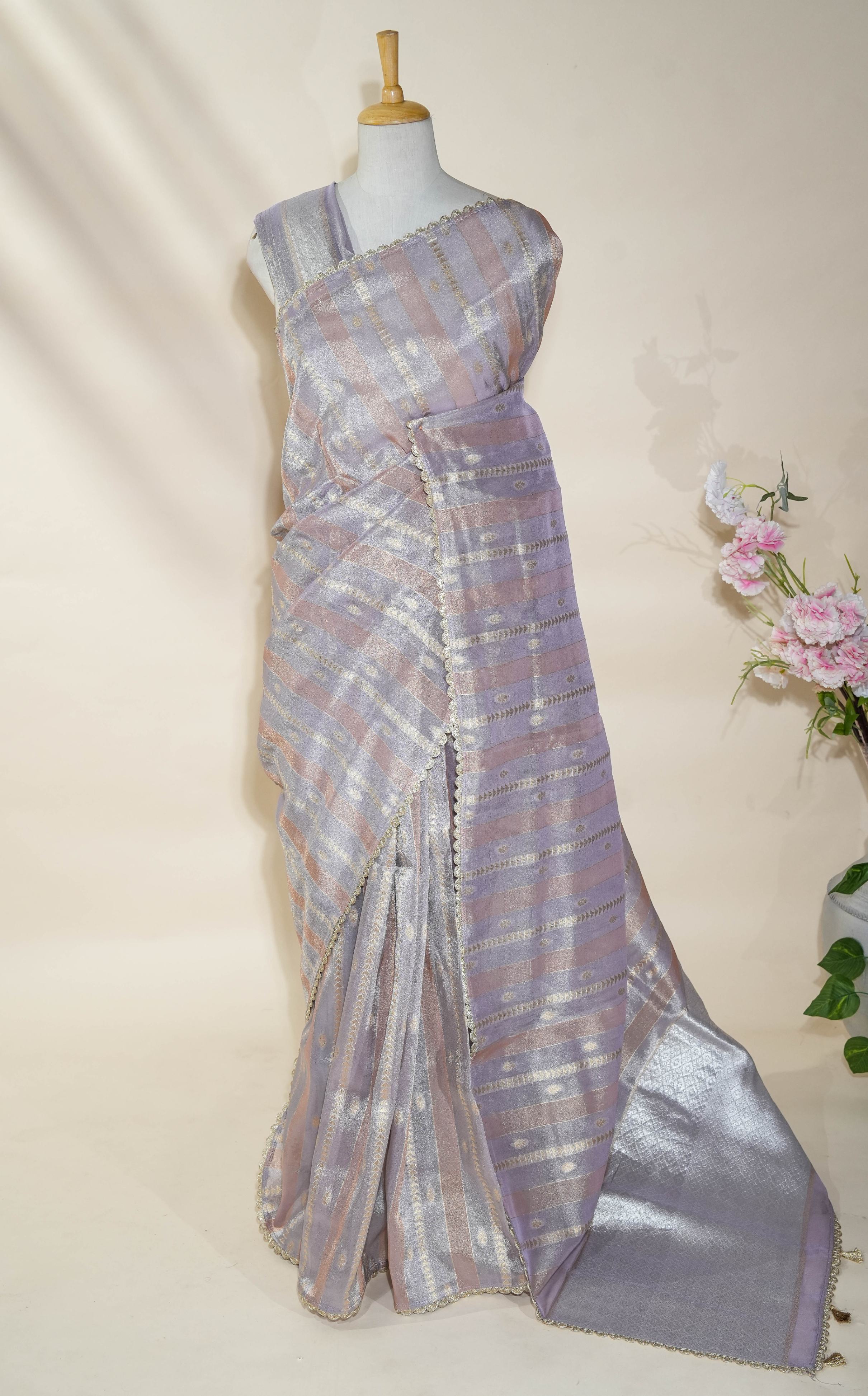 Multicolor Banarasi Tissue Saree
