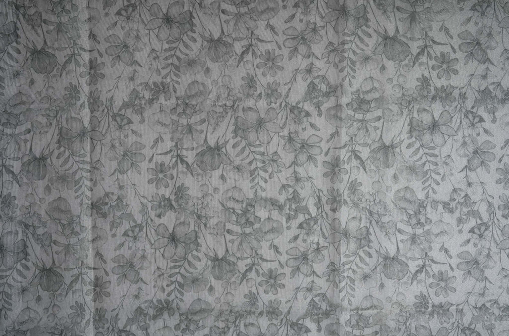 Silver Printed Embroidery Tissue Saree
