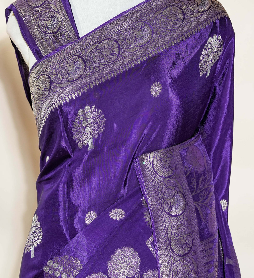 Purple Banarasi Silk Saree