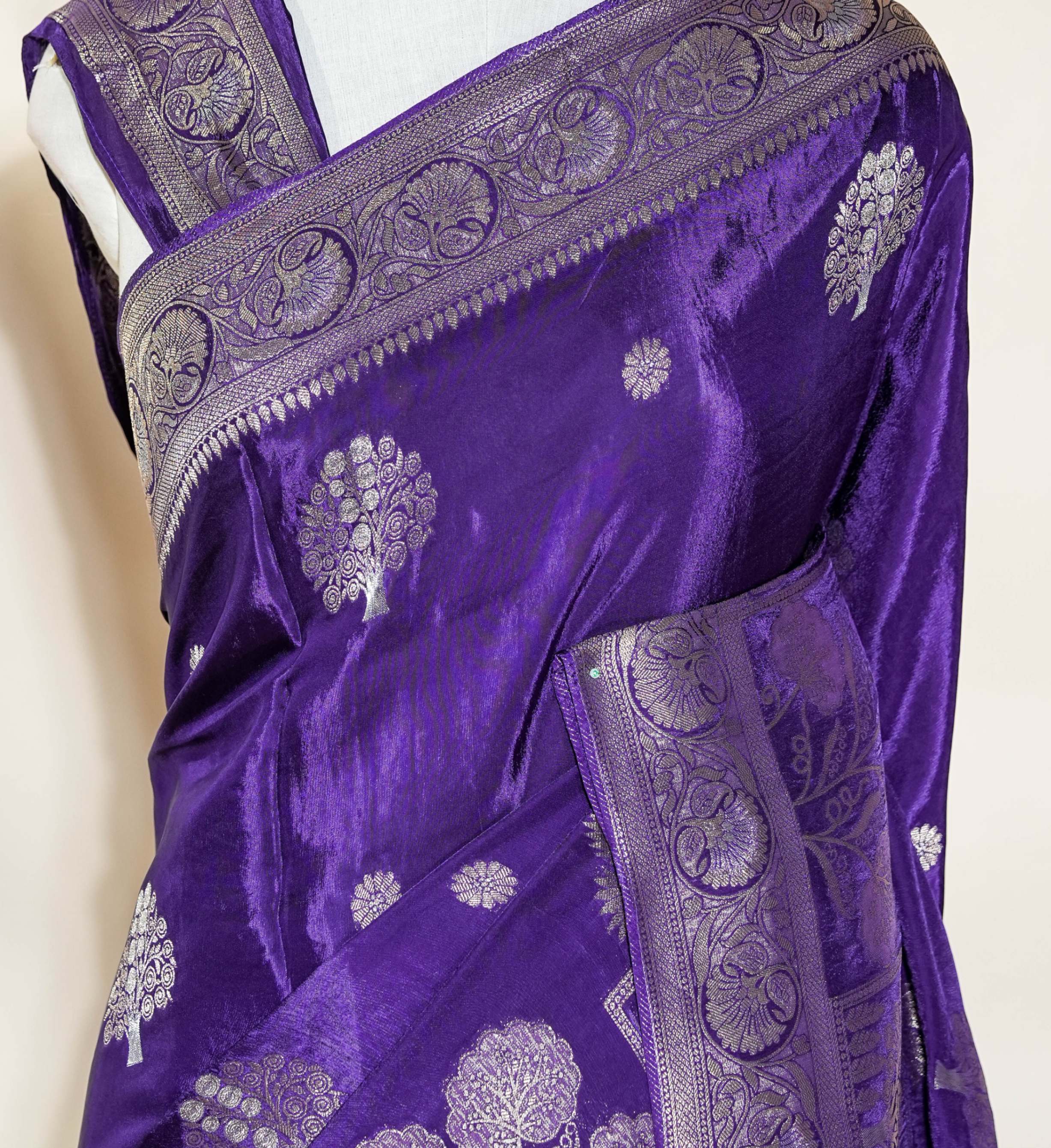 Purple Banarasi Silk Saree