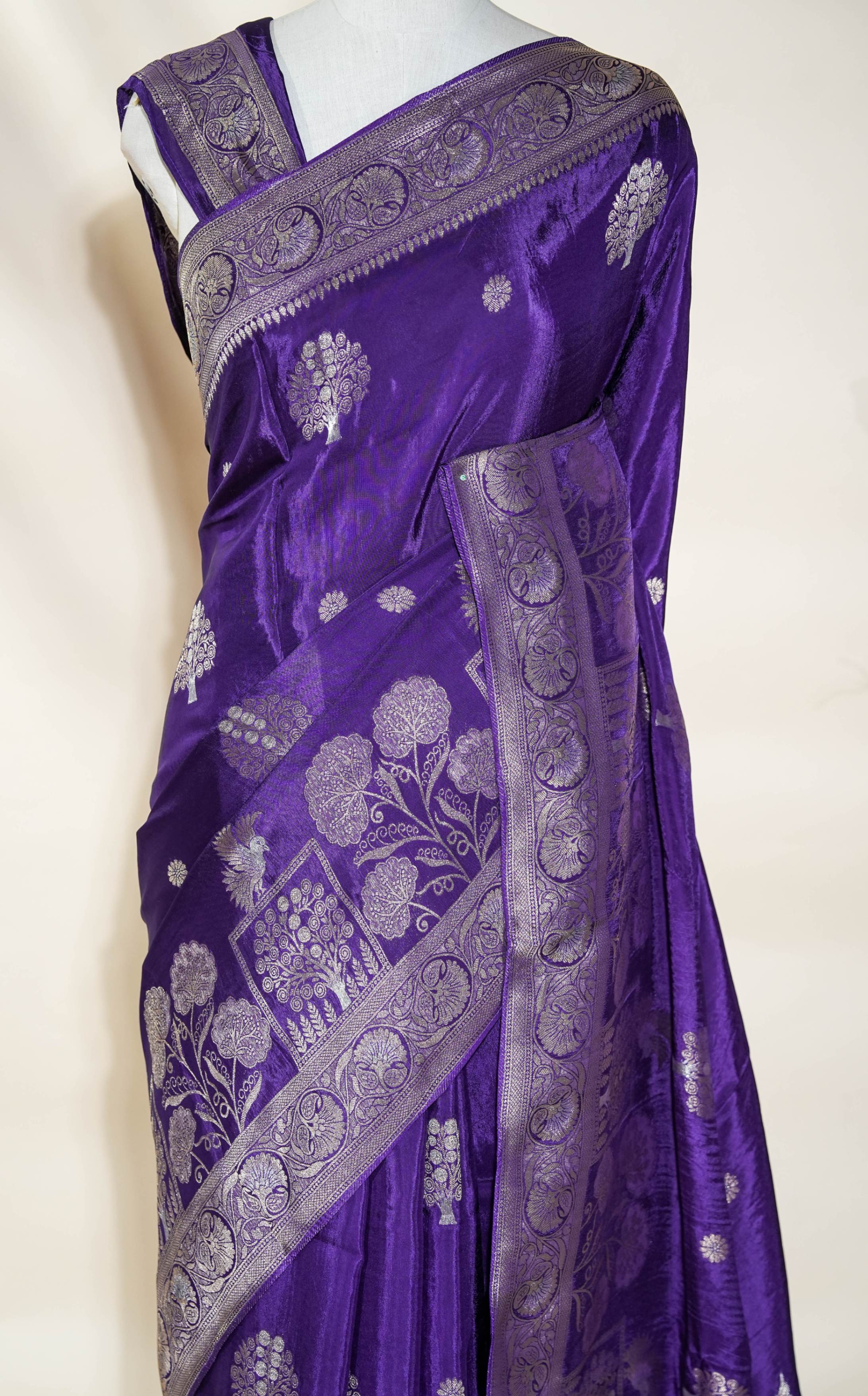 Purple Banarasi Silk Saree