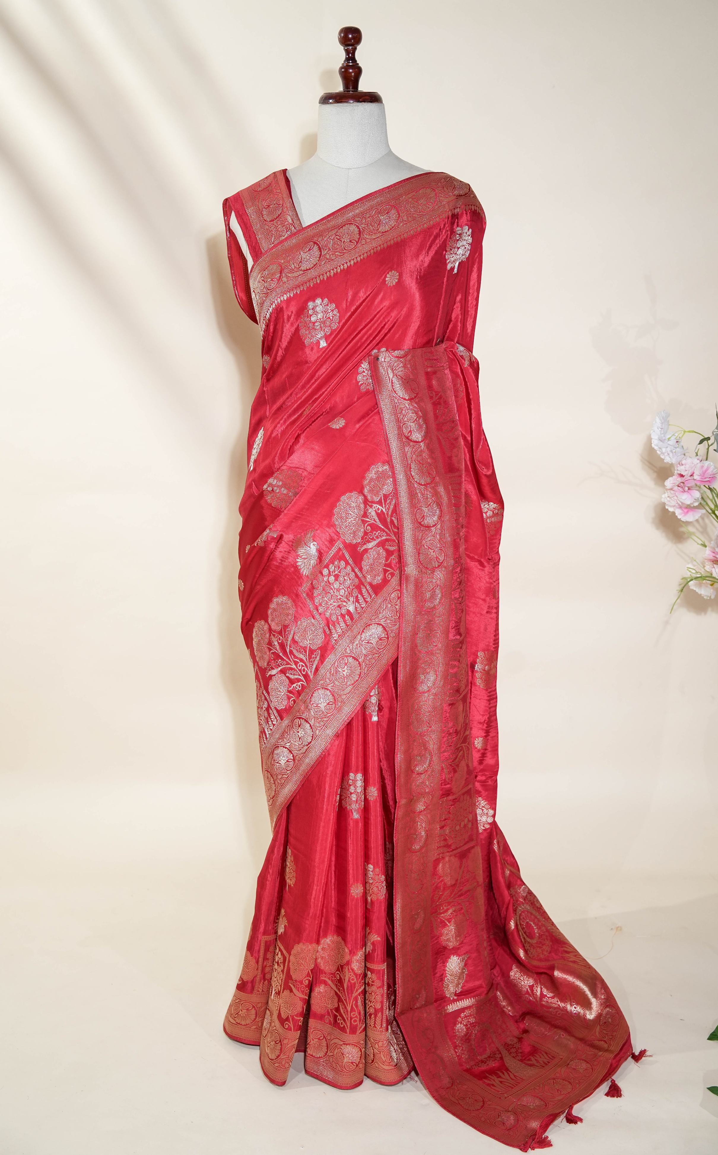 Red Banarasi Silk Saree
