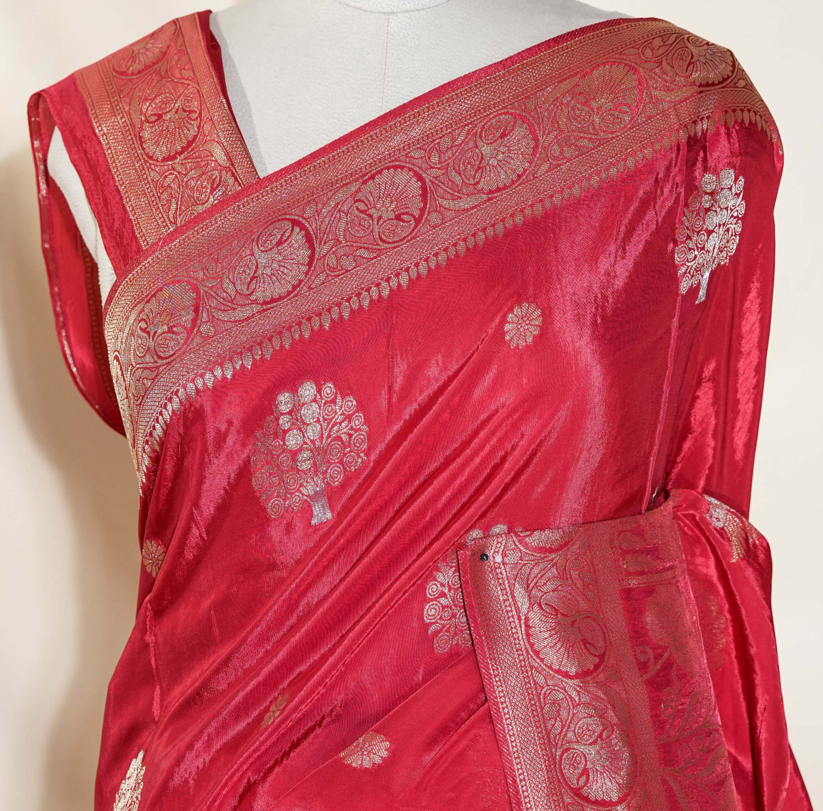 Red Banarasi Silk Saree