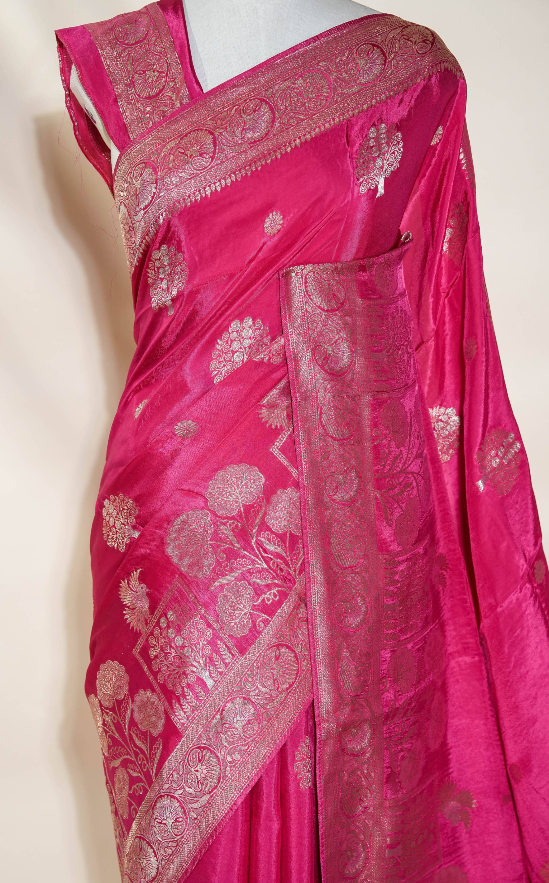 Pink Banarasi Silk Saree