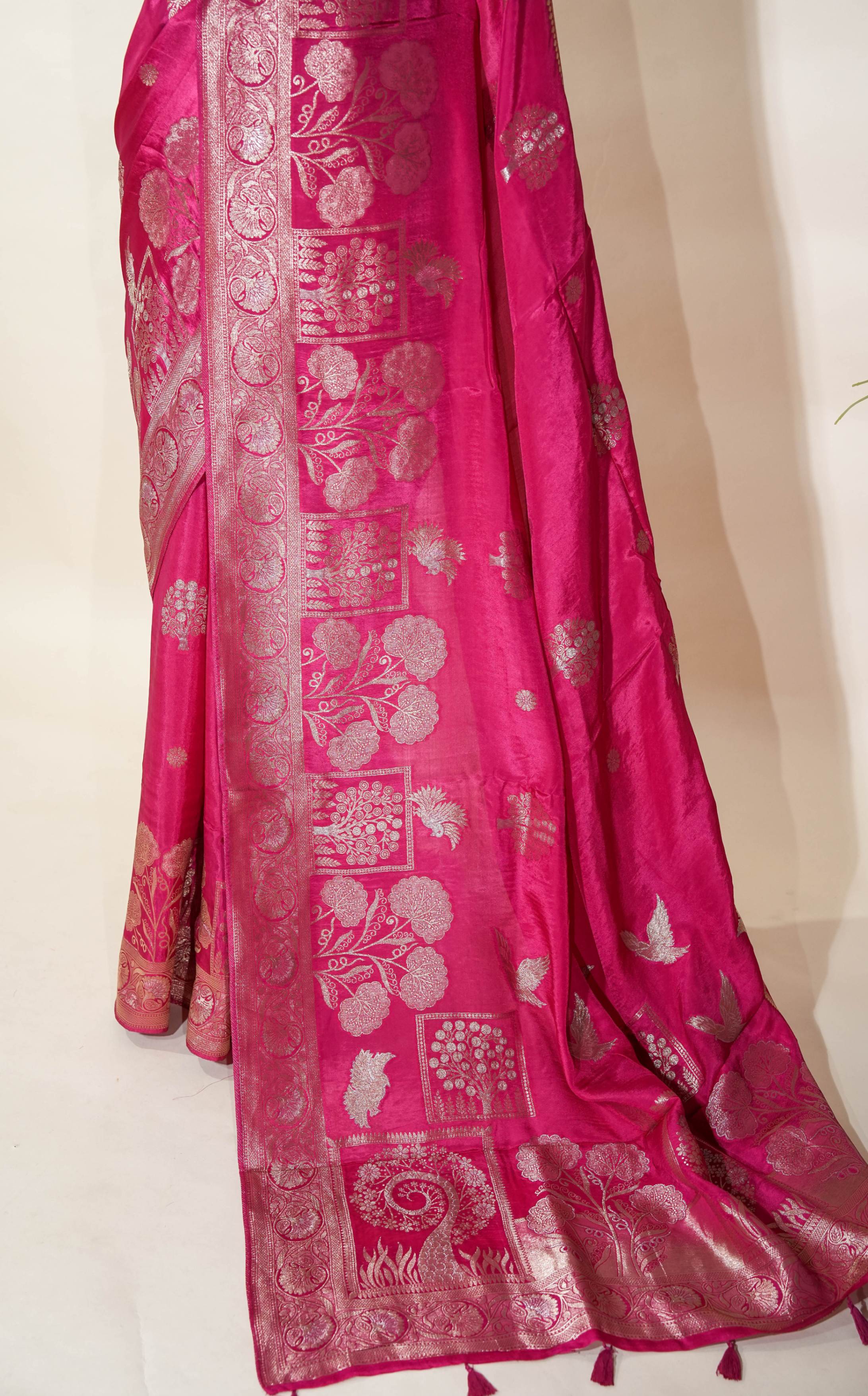 Pink Banarasi Silk Saree