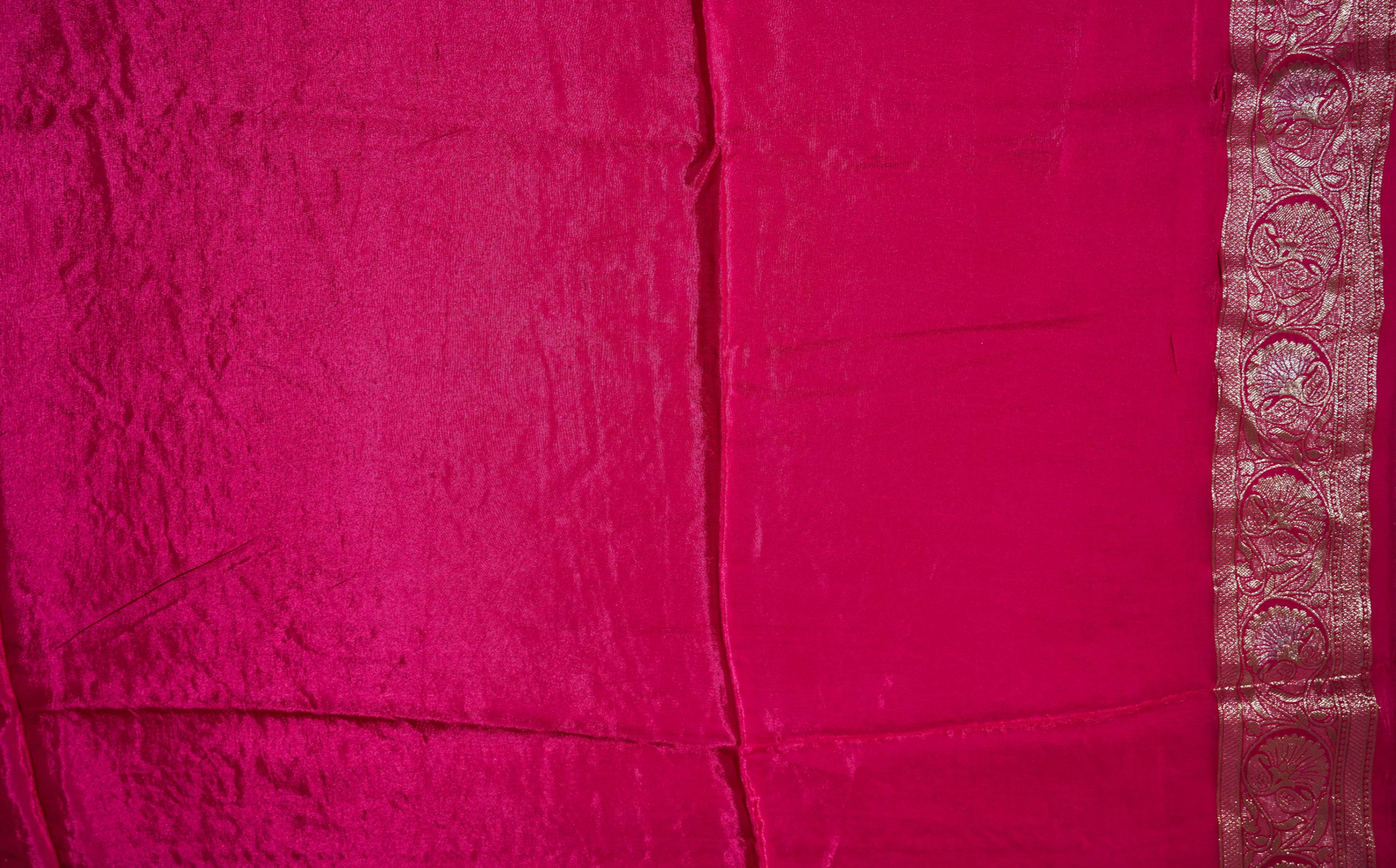 Pink Banarasi Silk Saree