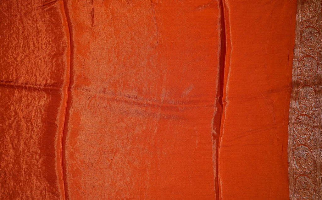 Orange Banarasi Silk Saree
