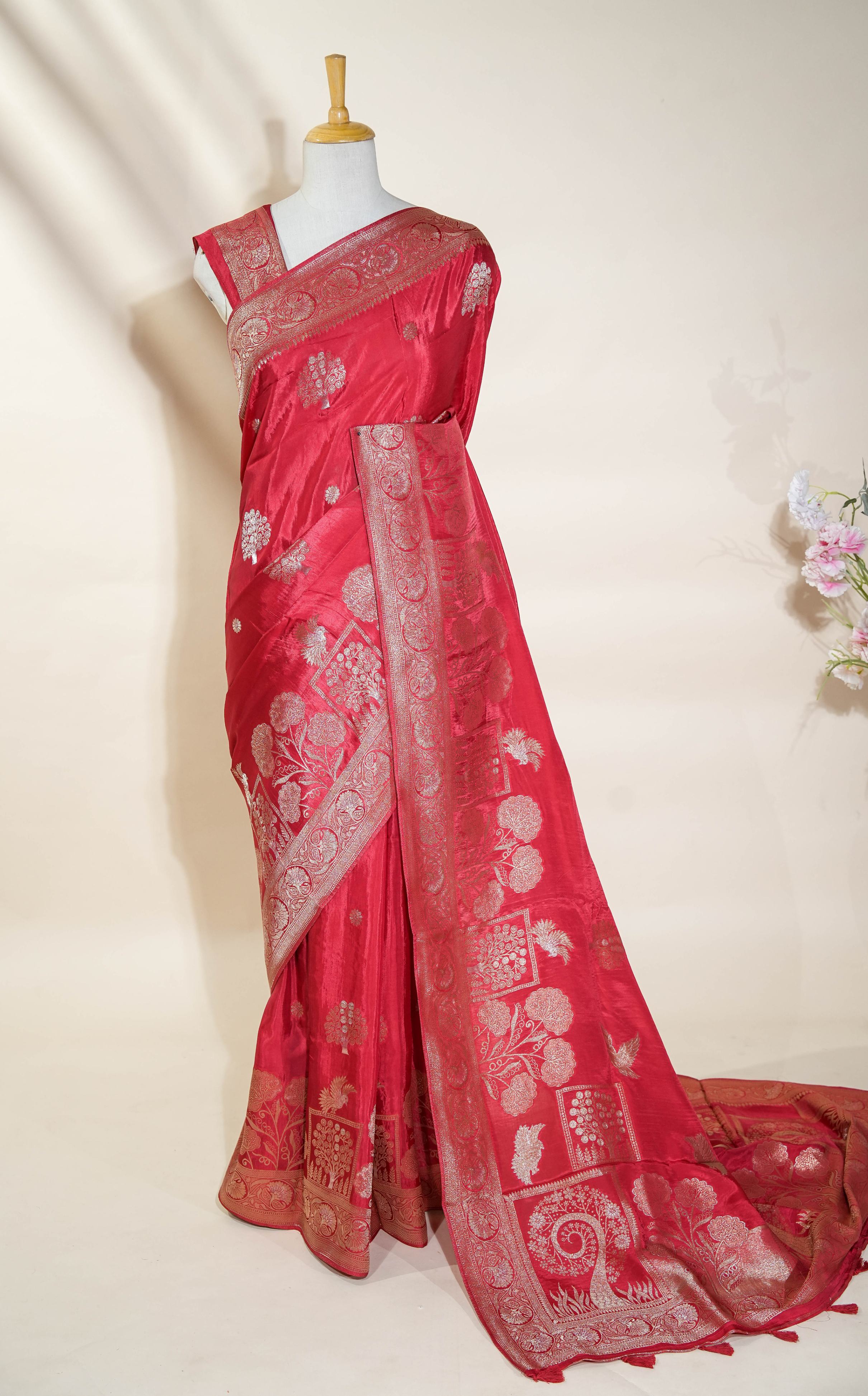 Red Banarasi Silk Saree