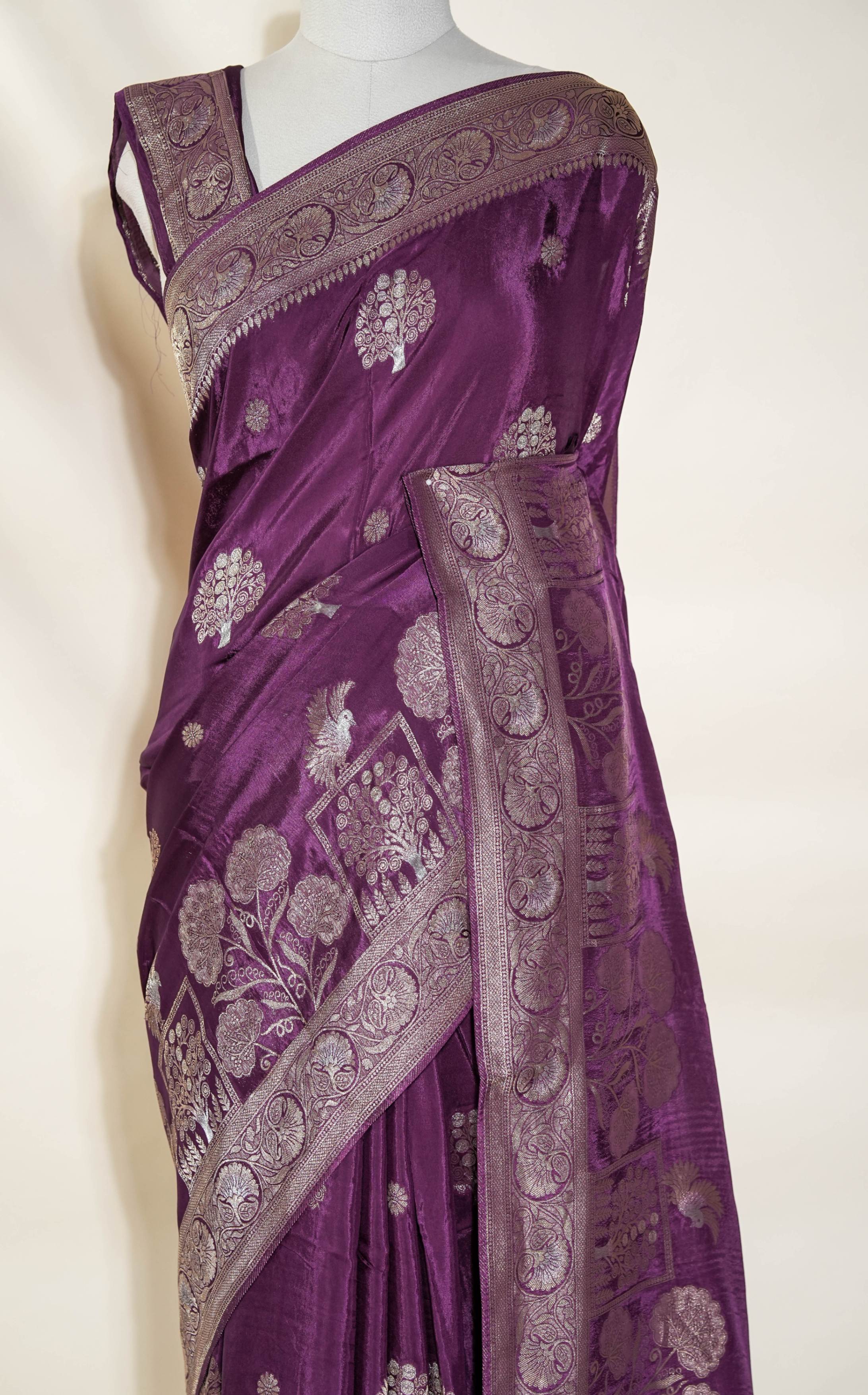 Purple Banarasi Silk Saree