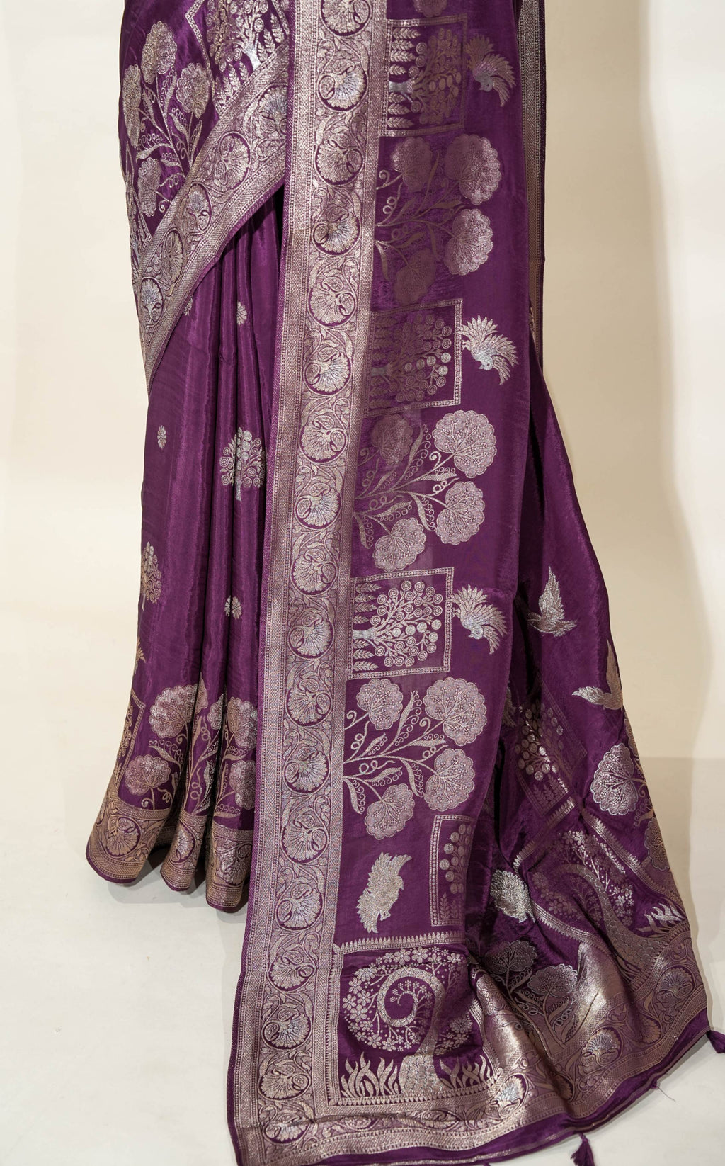 Purple Banarasi Silk Saree