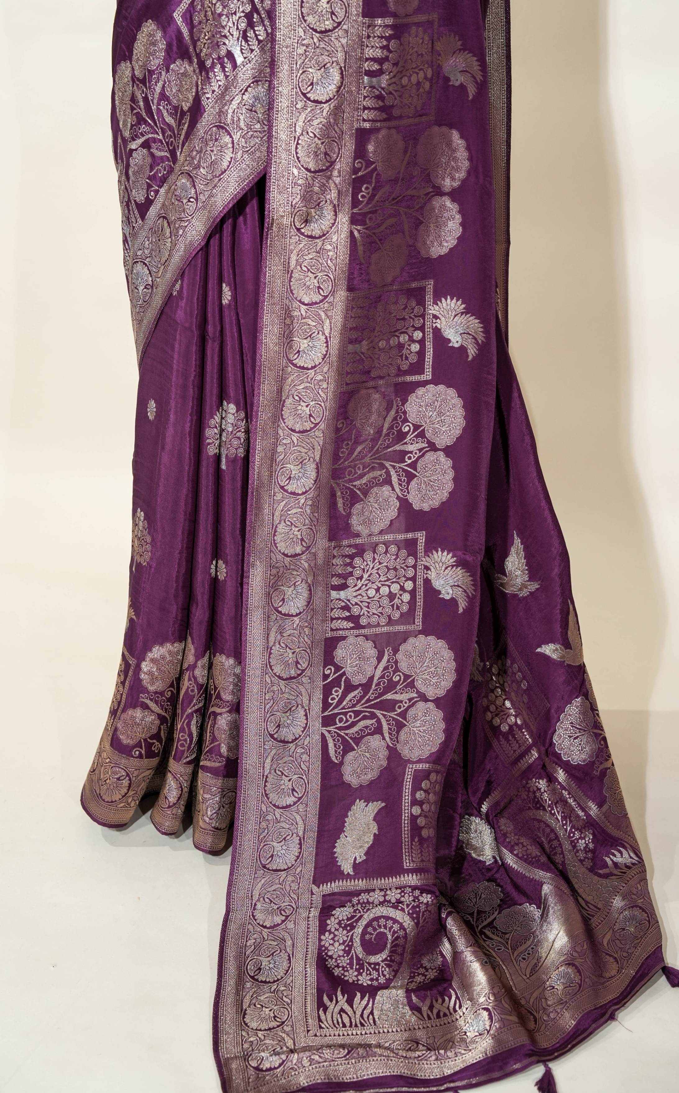 Purple Banarasi Silk Saree