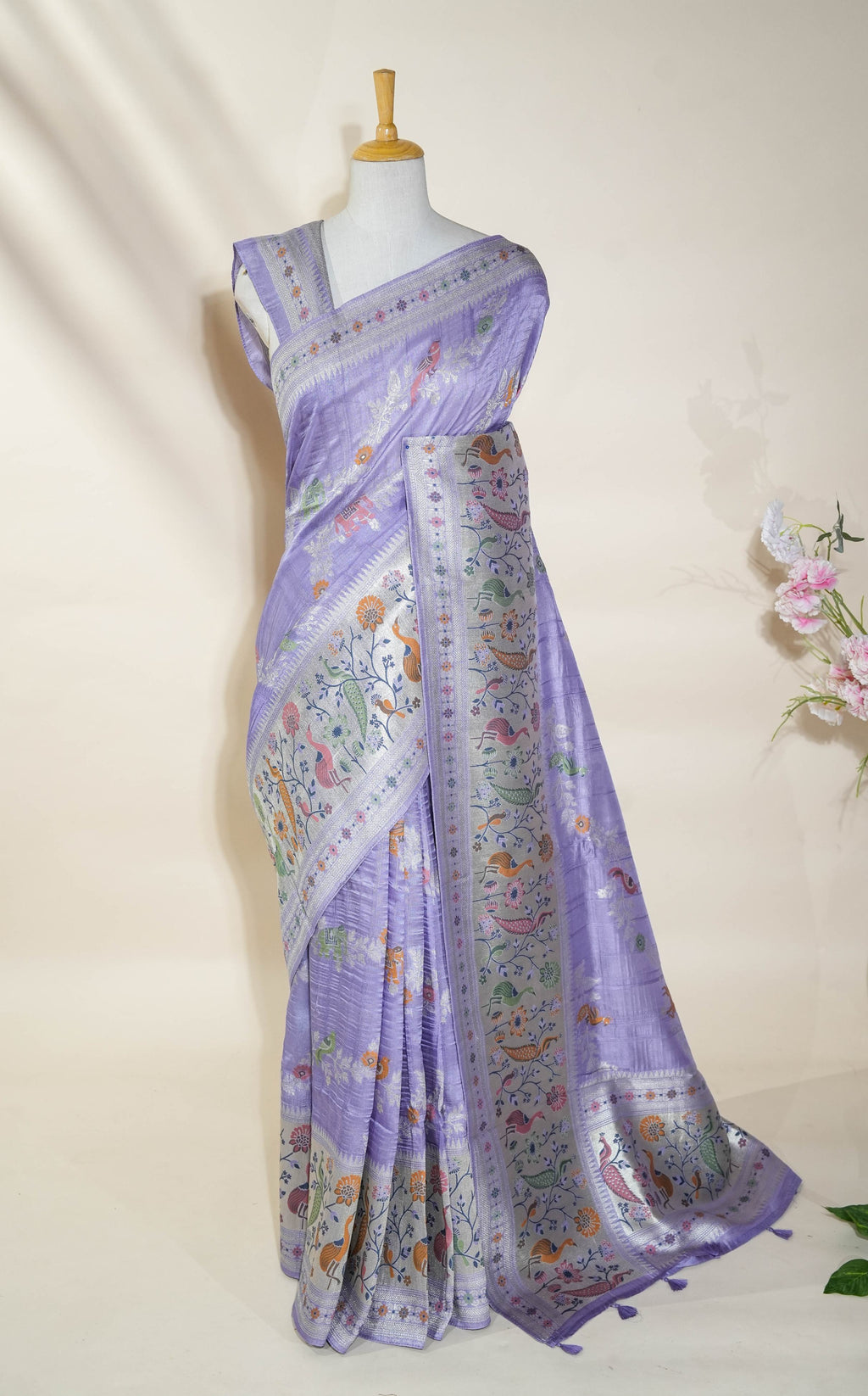 Purple Banarasi Dupion Saree