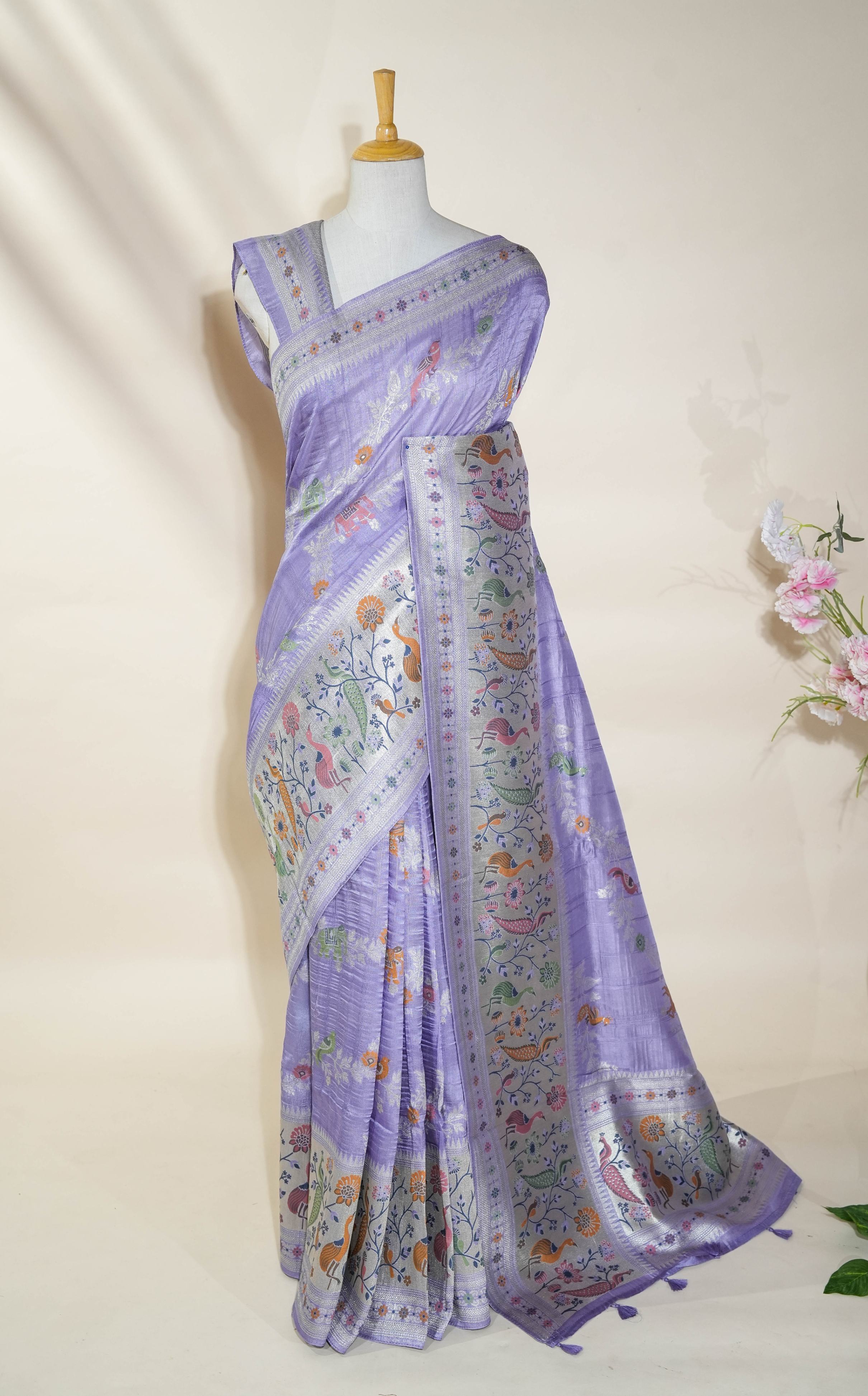 Purple Banarasi Dupion Saree