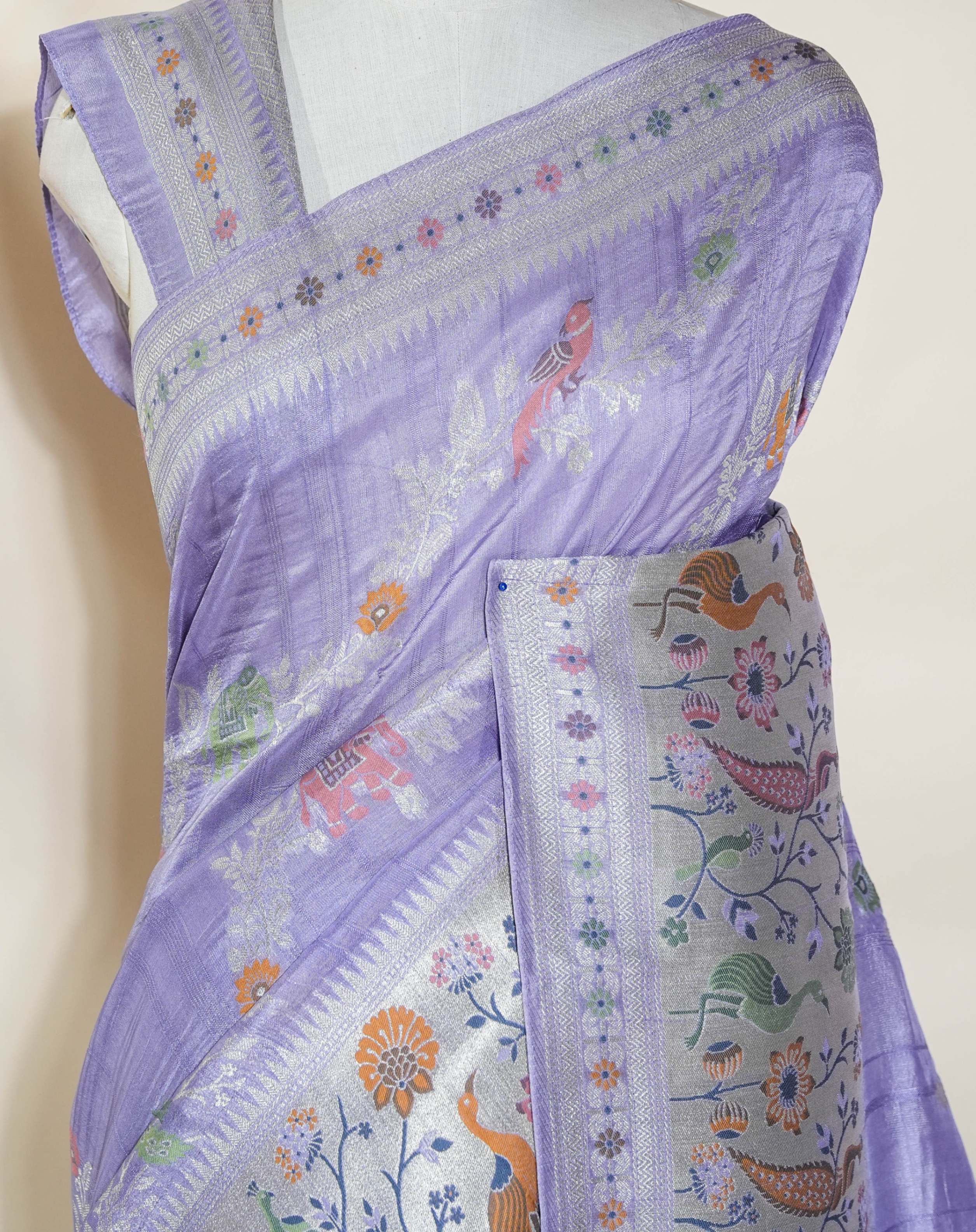 Purple Banarasi Dupion Saree