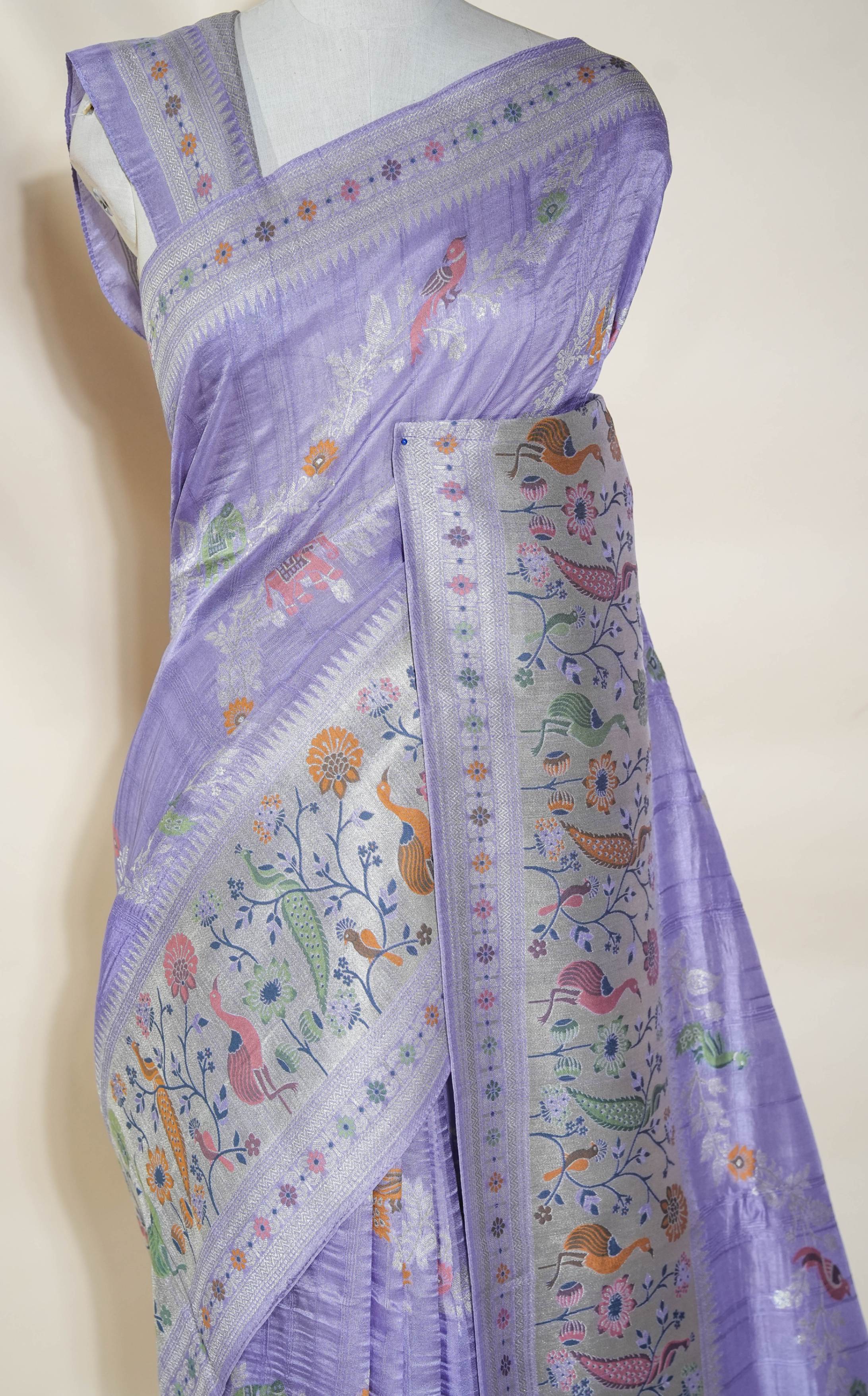 Purple Banarasi Dupion Saree