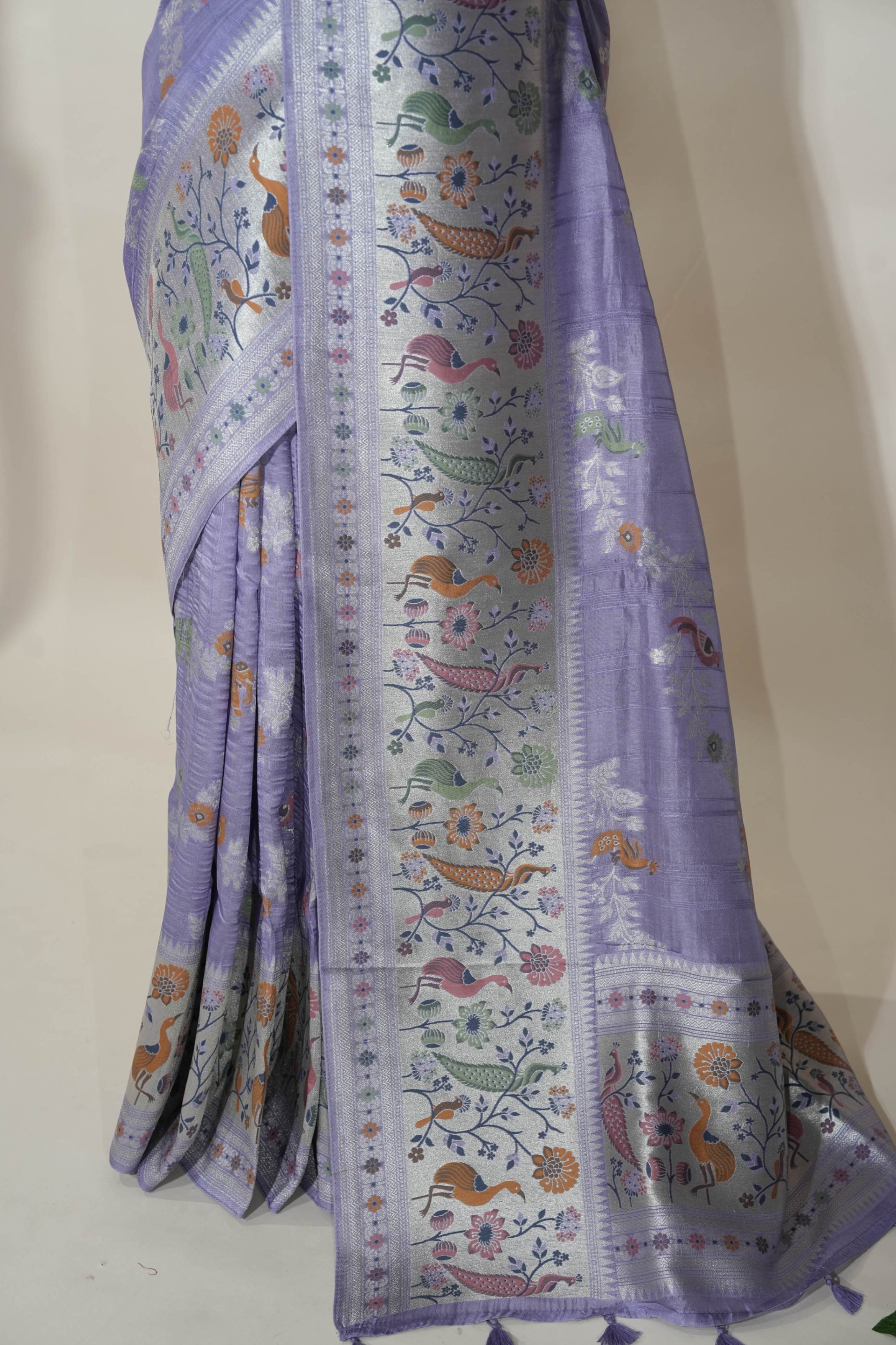 Purple Banarasi Dupion Saree