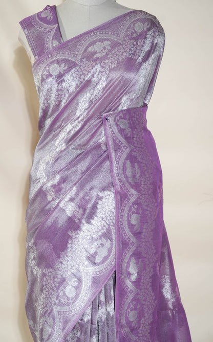 Purple Banarasi Tissue Saree