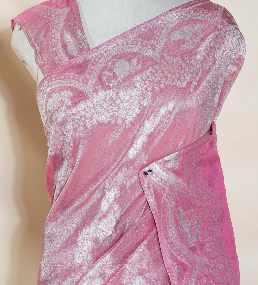 Pink Banarasi Tissue Saree