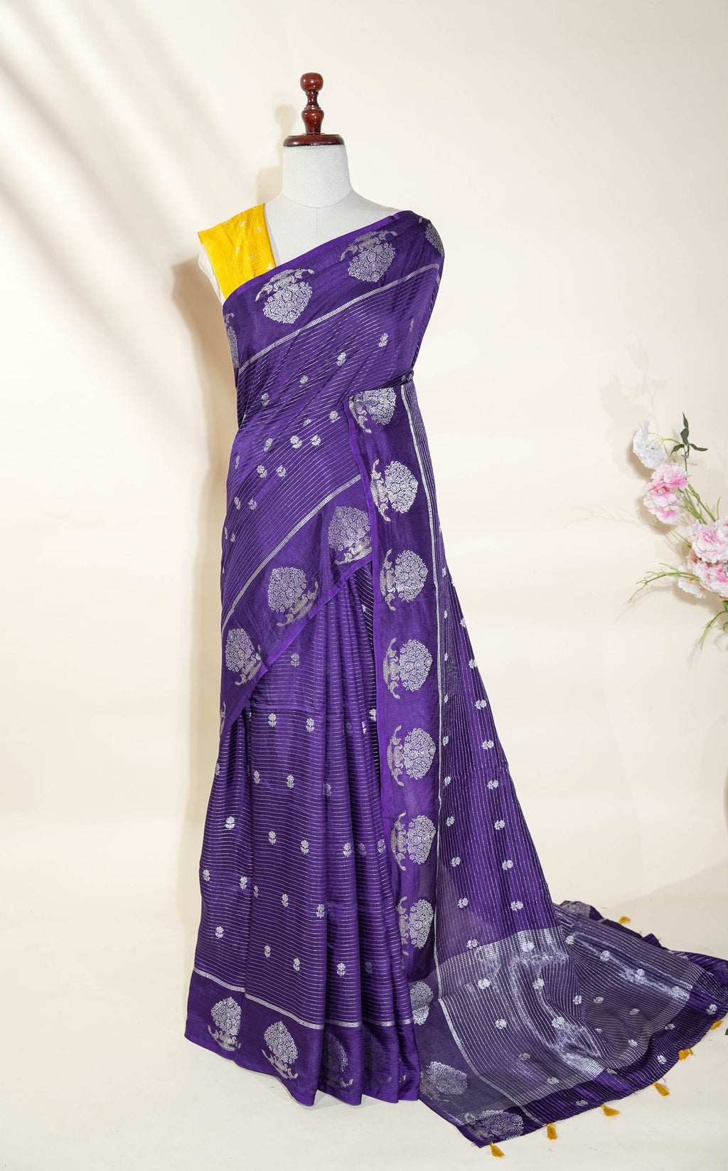 Purple Banarasi Silk Saree