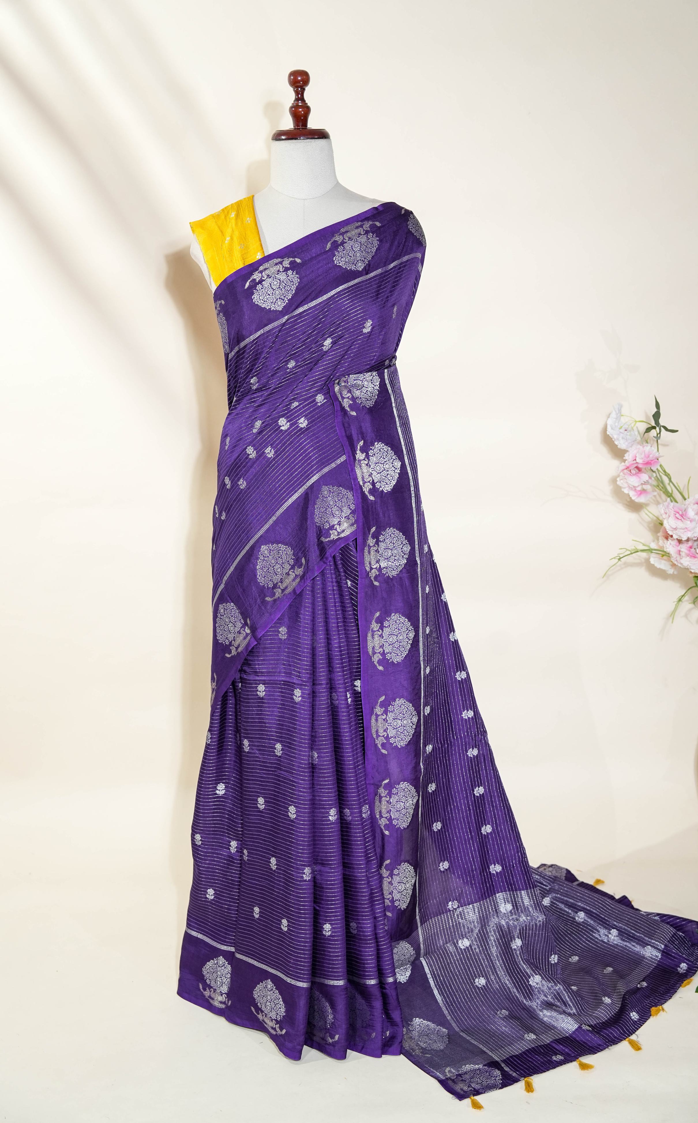 Purple Banarasi Silk Saree