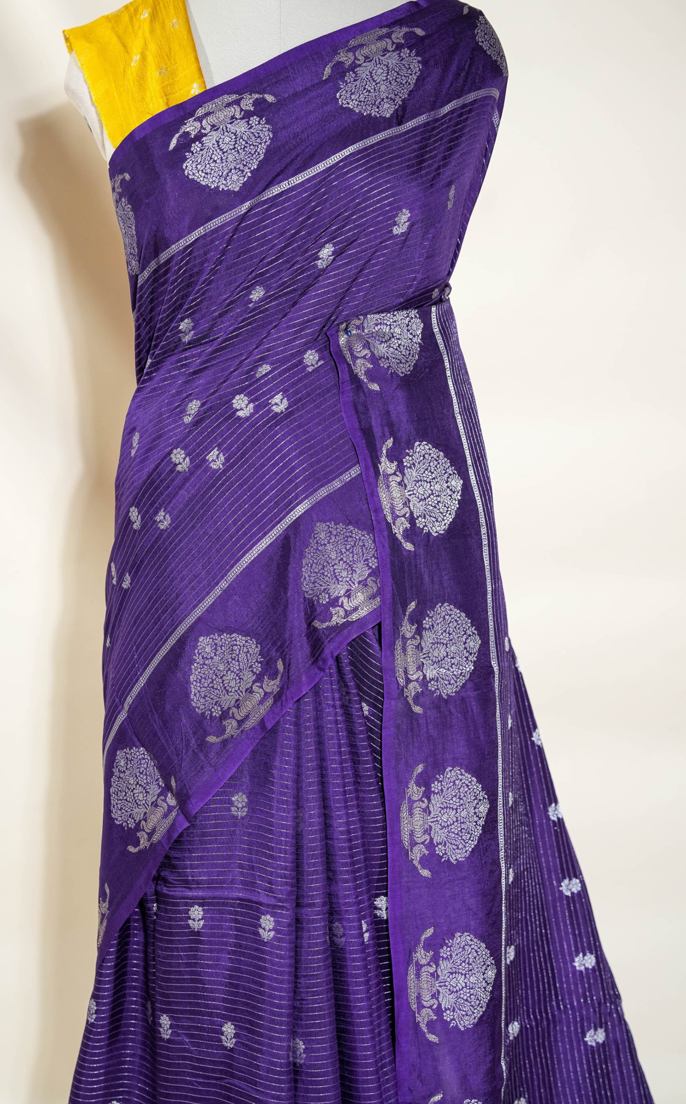 Purple Banarasi Silk Saree