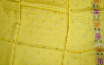 Yellow Banarasi Dupion Saree