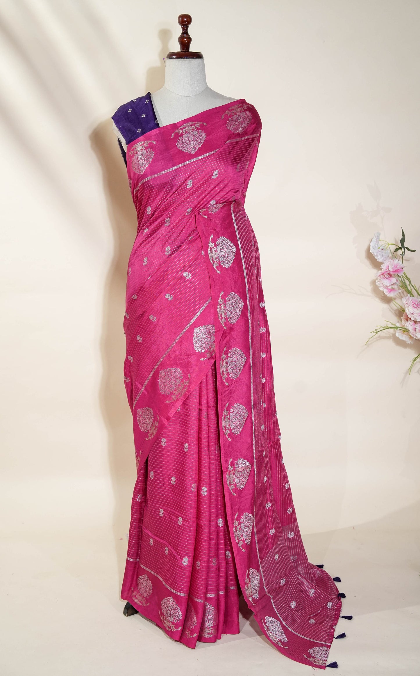 Pink Banarasi Silk Saree